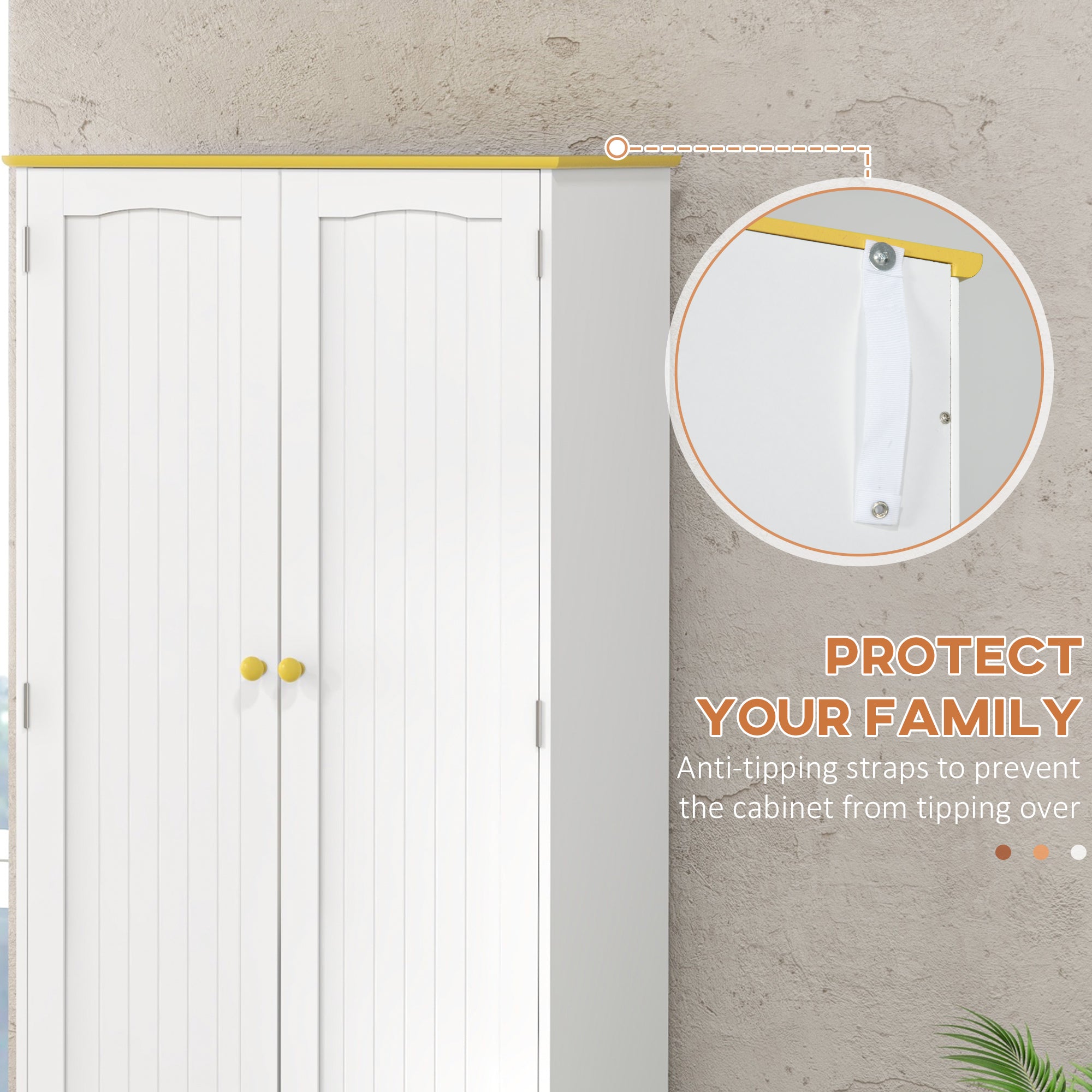 HOMCOM 72" Kitchen Pantry, Freestanding 4-Door Kitchen Cupboard, Storage Cabinet Organizer with 4 Shelves, White