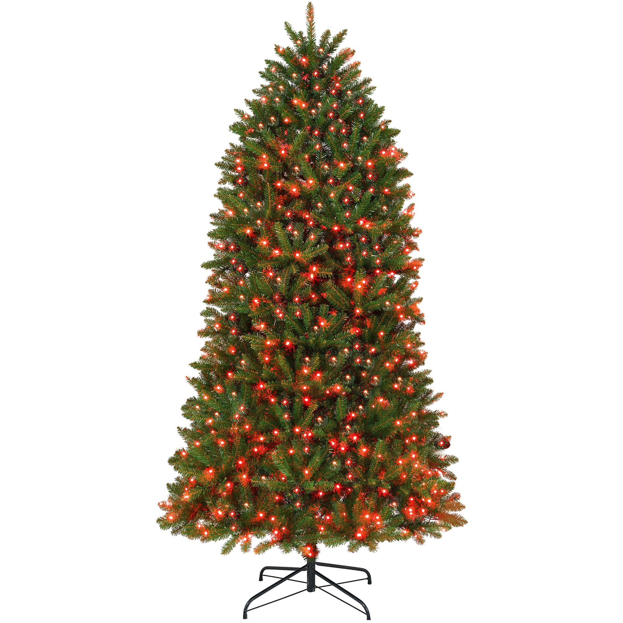 7.5ft Smart Prelit Christmas Tree with Full-Spectrum RGB Dimmable LEDs, App and Remote Control, Wide Full Hinged Xmas Tree, Easy Assembly, Artificial Holiday Decoration, Green