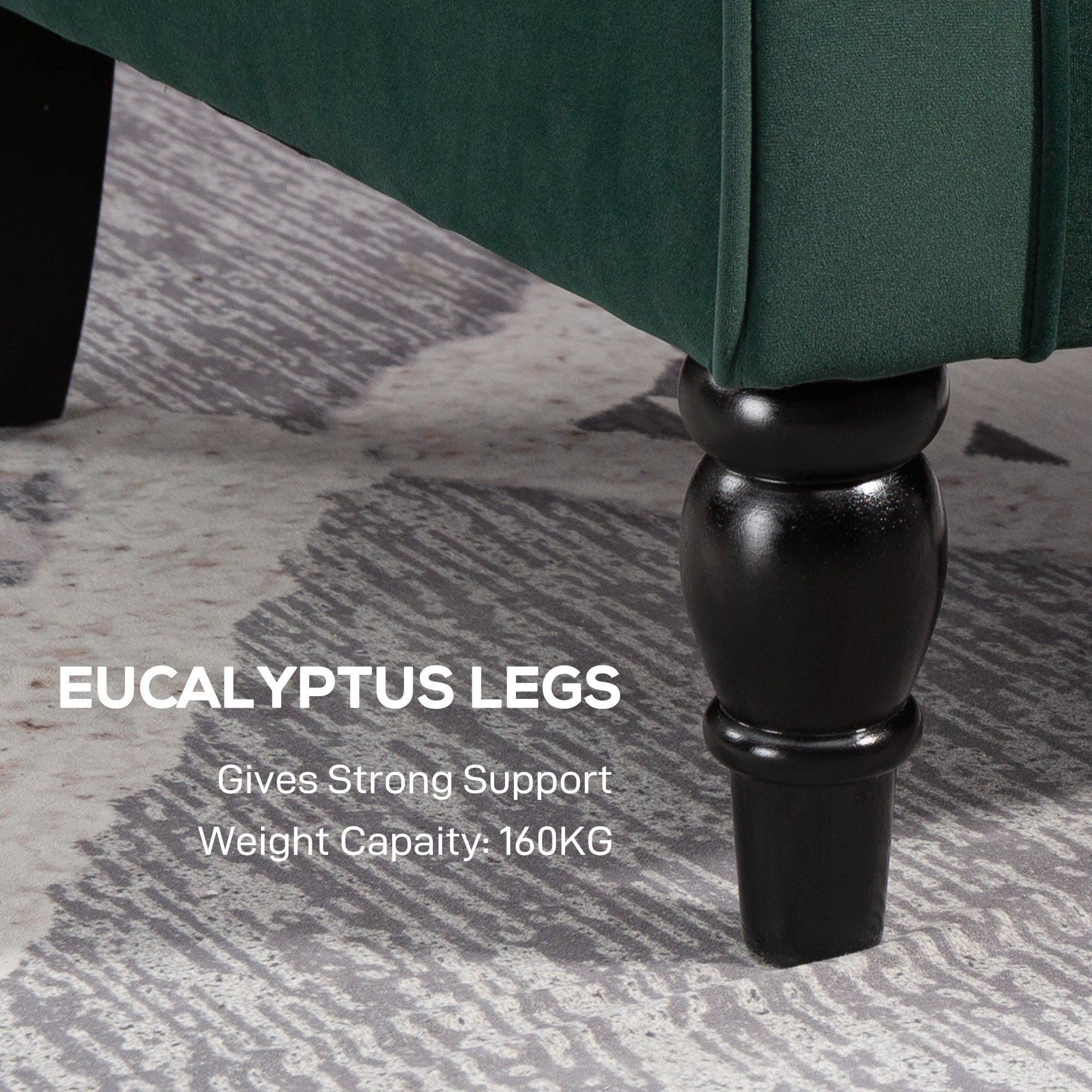 Retro Accent Chair, Velvet Wingback Armchair with Wood Frame Button Tufted Design for Living Room Bedroom, Green