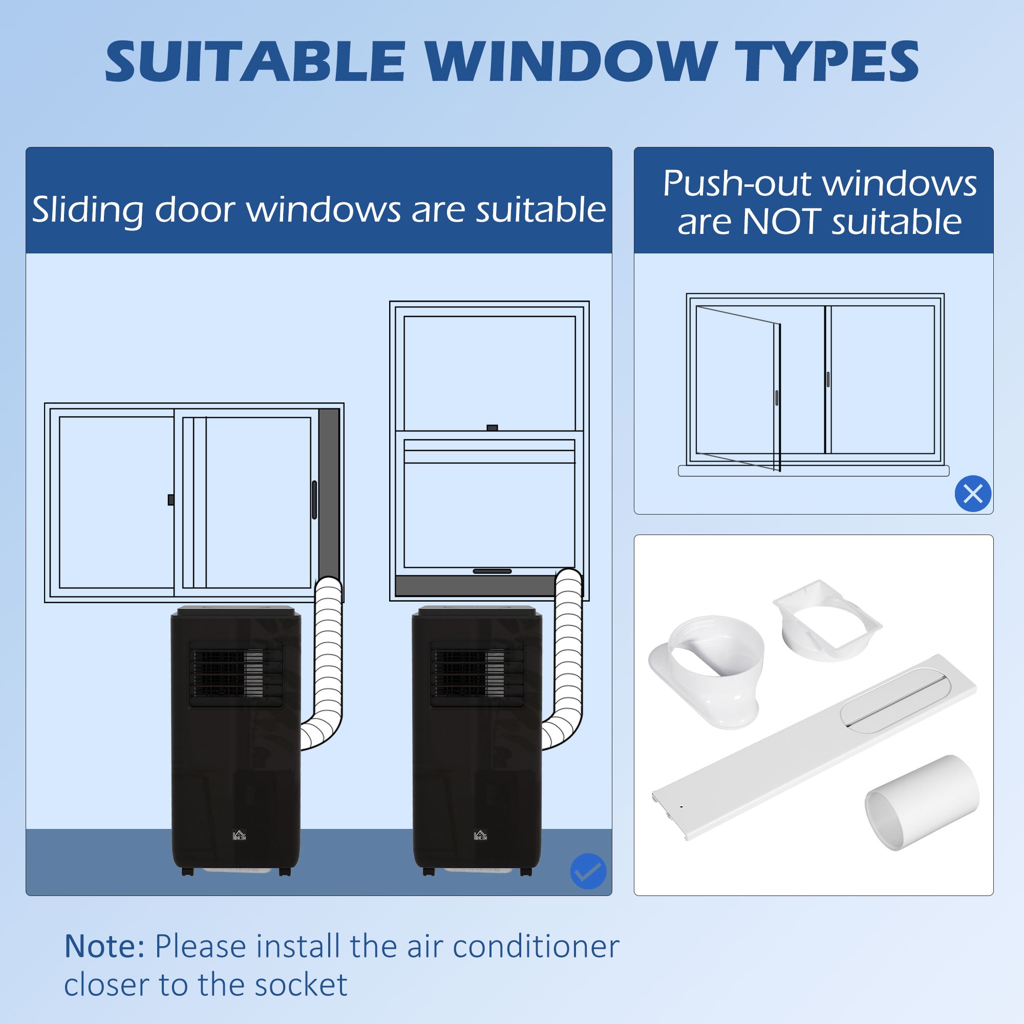 8,000 BTU Portable Air Conditioner, 345 Sq. Ft., Dehumidifier, Auto Sleep, 24H Timer, Black