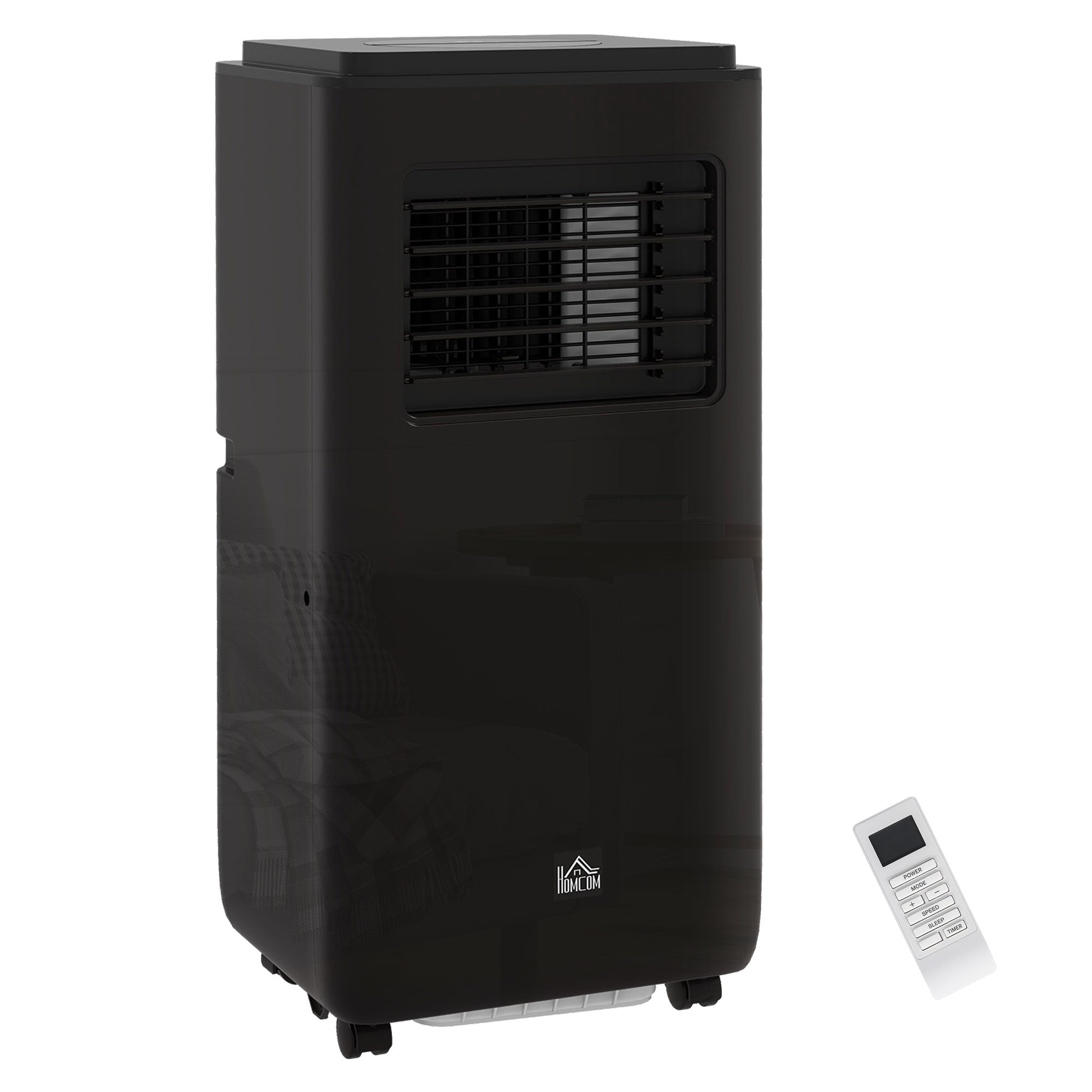 8,000 BTU Portable Air Conditioner, 345 Sq. Ft., Dehumidifier, Auto Sleep, 24H Timer, Black