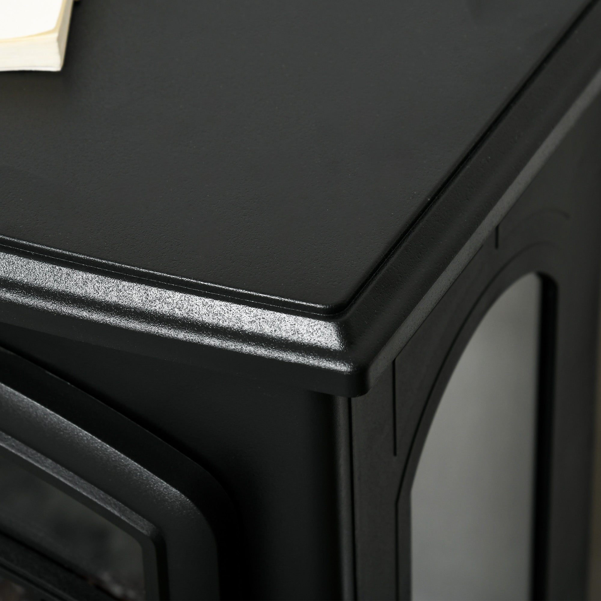 Electric Fireplace Heater Freestanding Stove with 3 Side Flame Effect 750W/1500W Black