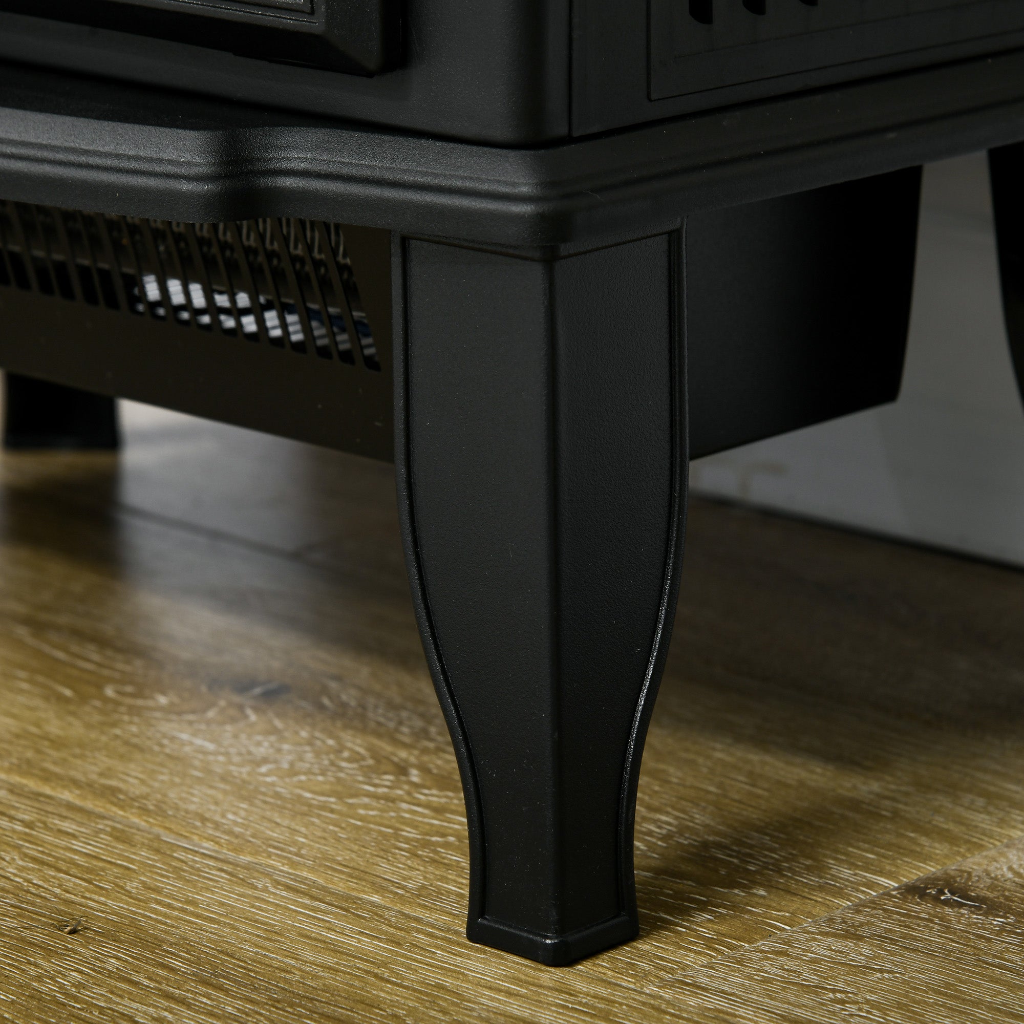 Electric Fireplace Heater Freestanding Stove with 3 Side Flame Effect 750W/1500W Black