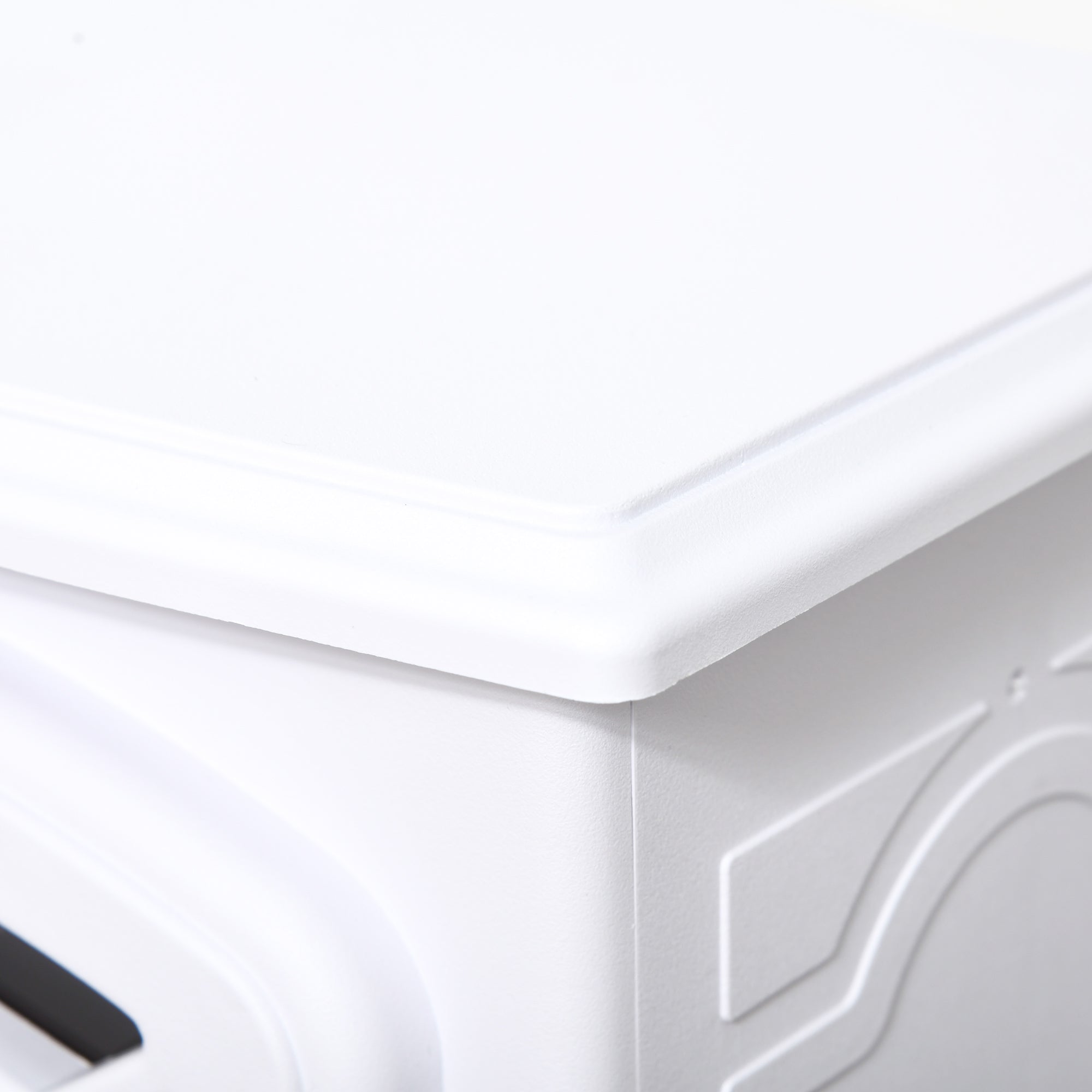 Freestanding Fireplace Heater with Flame Effect & Overheat Protection, 750W/1500W, White