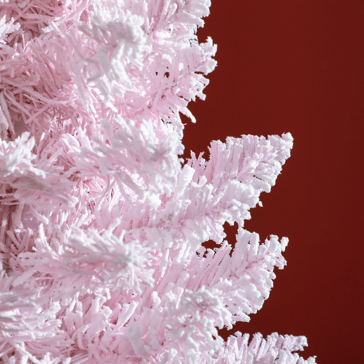 6' Tall Pre-Lit Slim Noble Fir Artificial Pencil Christmas Tree with 170 Warm White LED Lights and 390 Tips, for Christmas Decoration, Pink