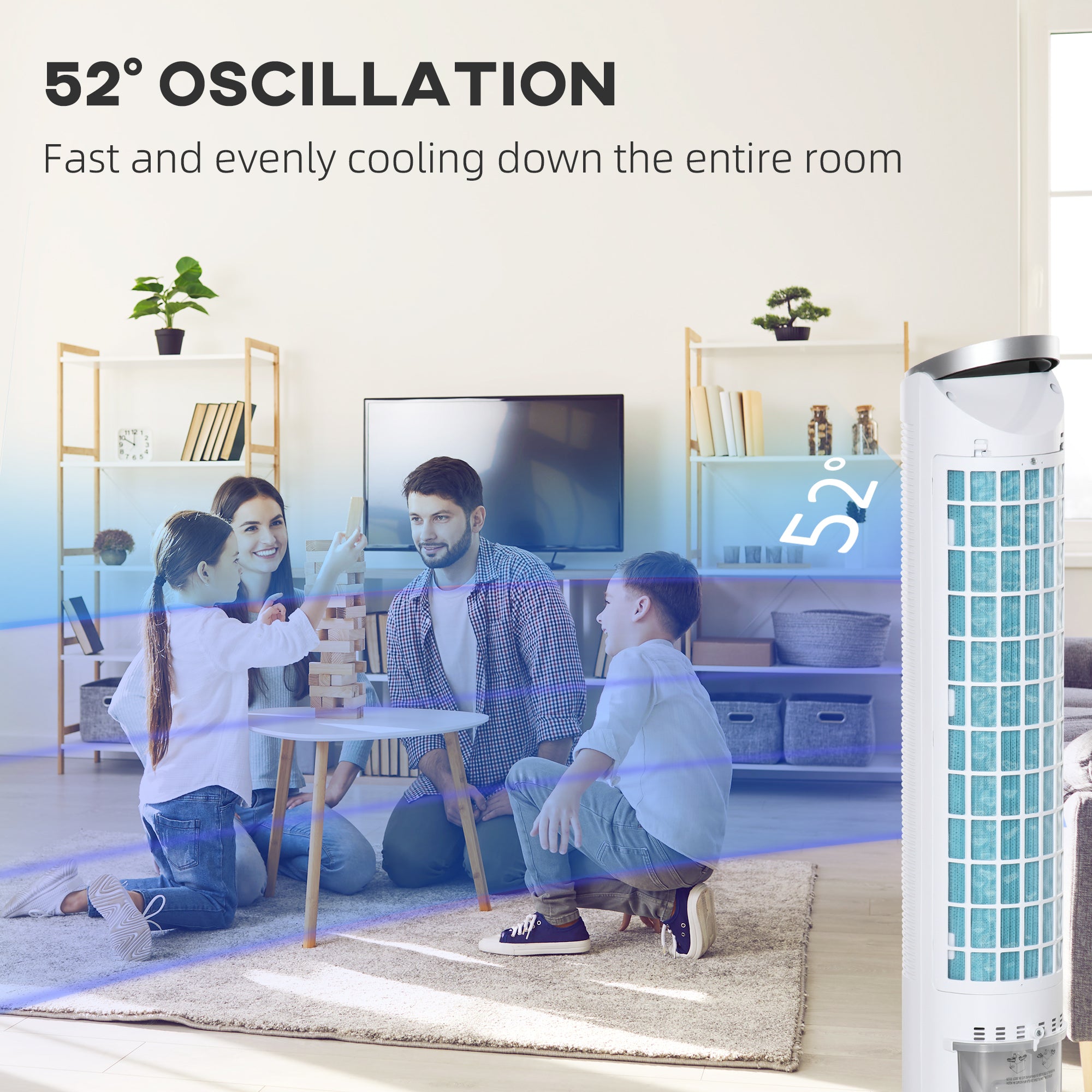 40" Portable Oscillating Air Cooler Fan 3 In 1 Standing Ice Floor Fan with Humidifier Remote White - HOMCOM