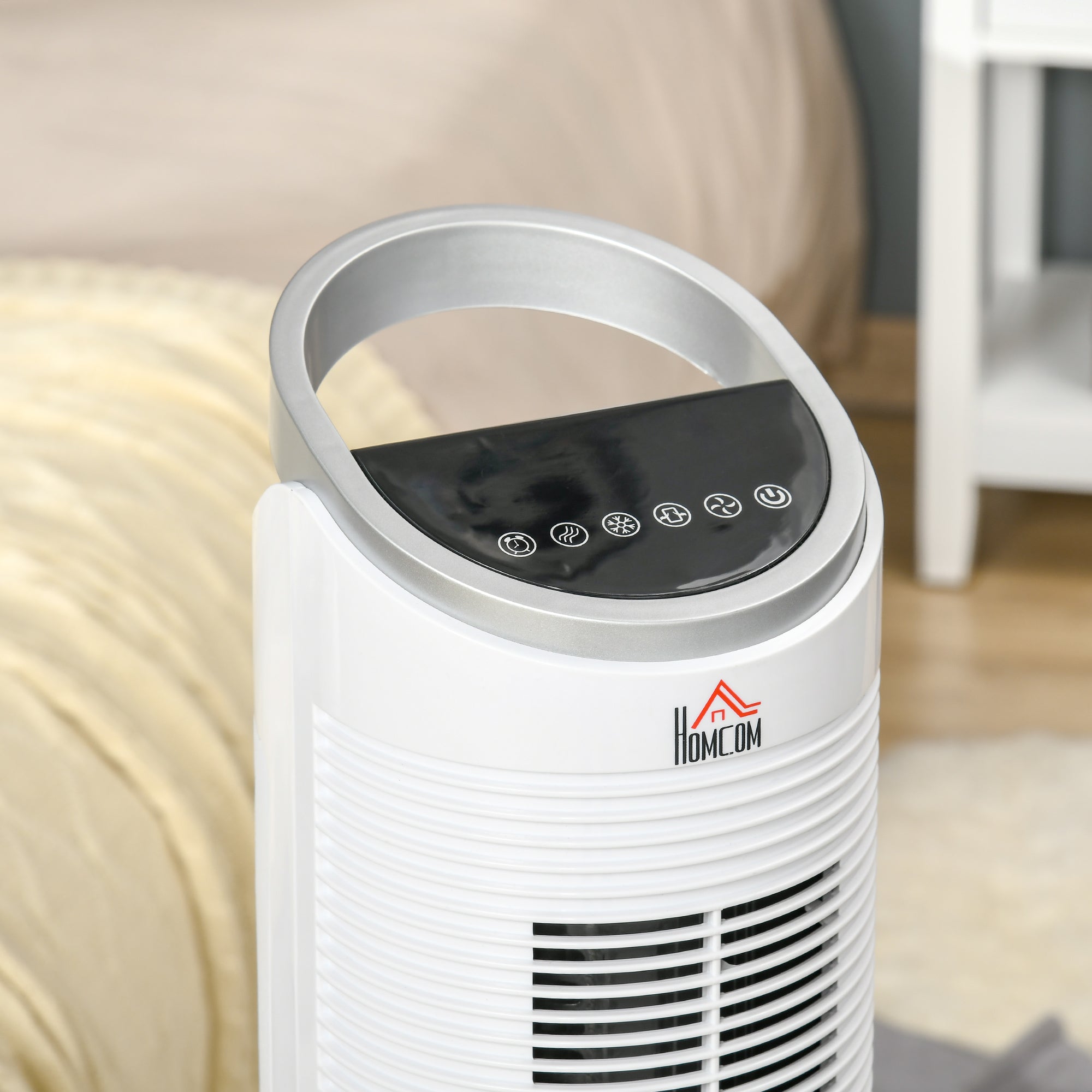 40" Portable Oscillating Air Cooler Fan 3 In 1 Standing Ice Floor Fan with Humidifier Remote White - HOMCOM