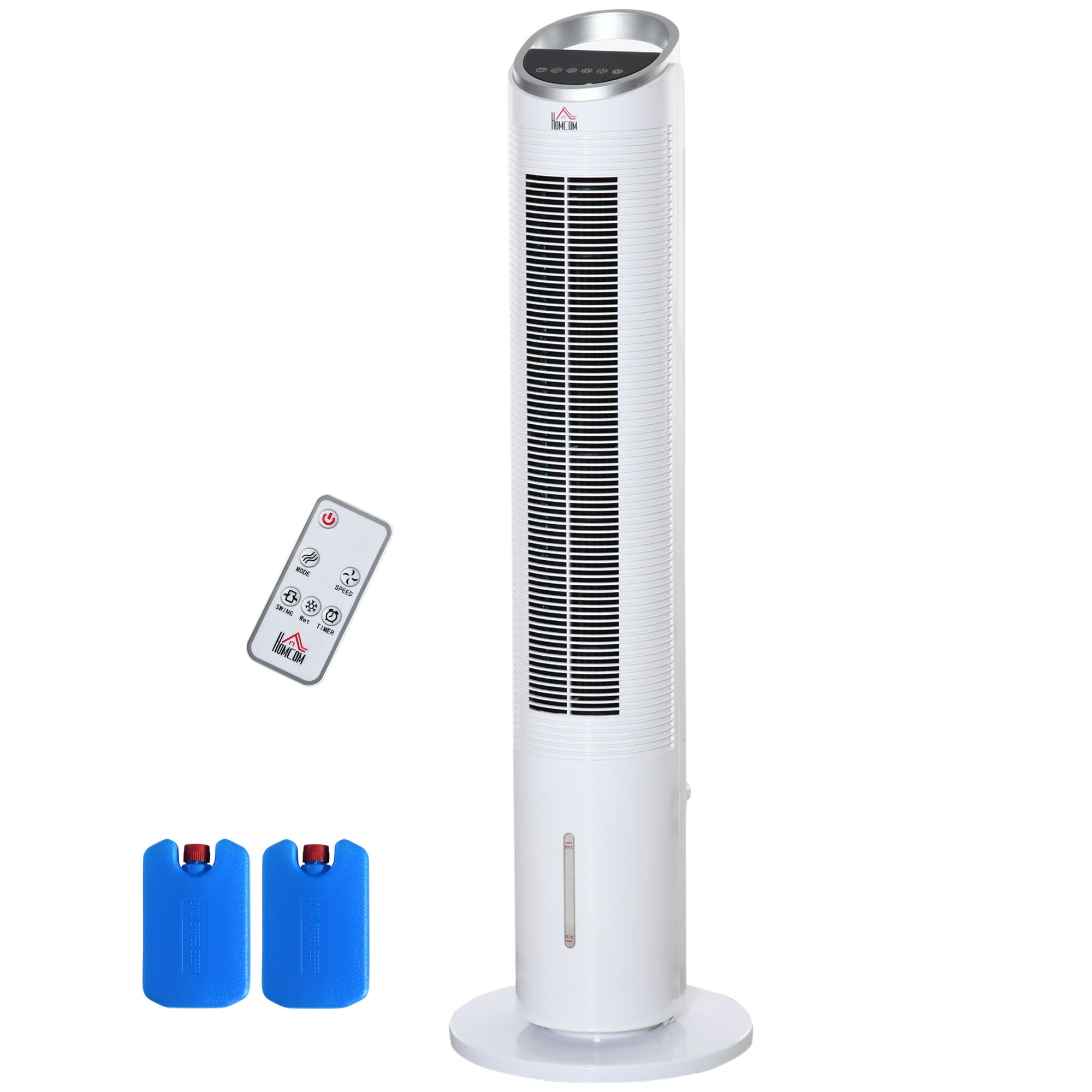 40" Portable Oscillating Air Cooler Fan 3 In 1 Standing Ice Floor Fan with Humidifier Remote White - HOMCOM