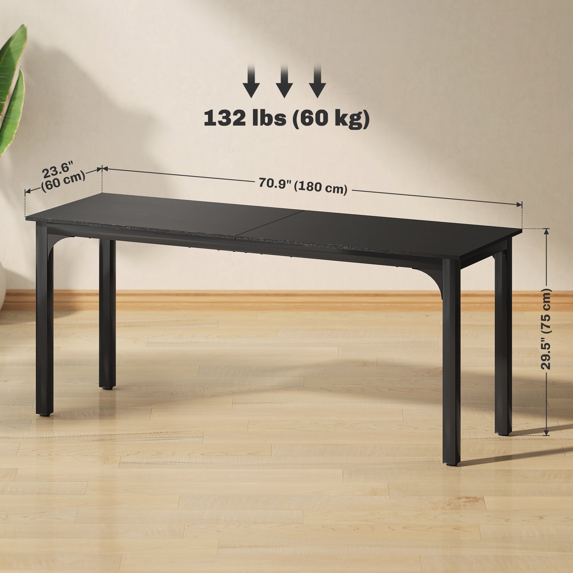 Large Computer Desk, 71" Long Home Office Desk for Two Person, Multi-Purpose Computer Table for Home Office Study, Distressed Black