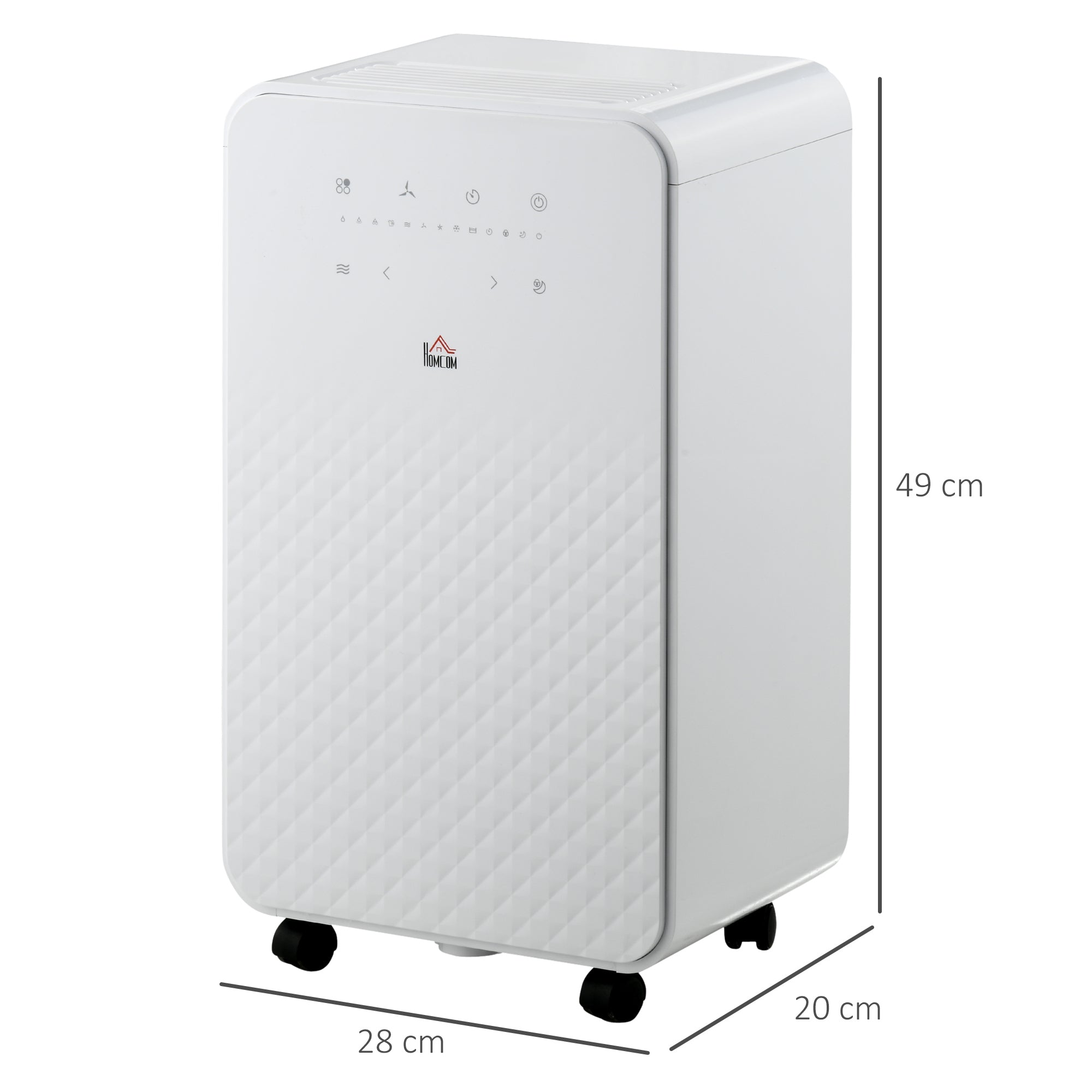 HOMCOM 12L/Day 2000mL Portable Quiet Dehumidifier with Air Purifier Filter, 24H Timer, 5 Modes, Electric Moisture Air Dehumidifier for Home Laundry Basement, White