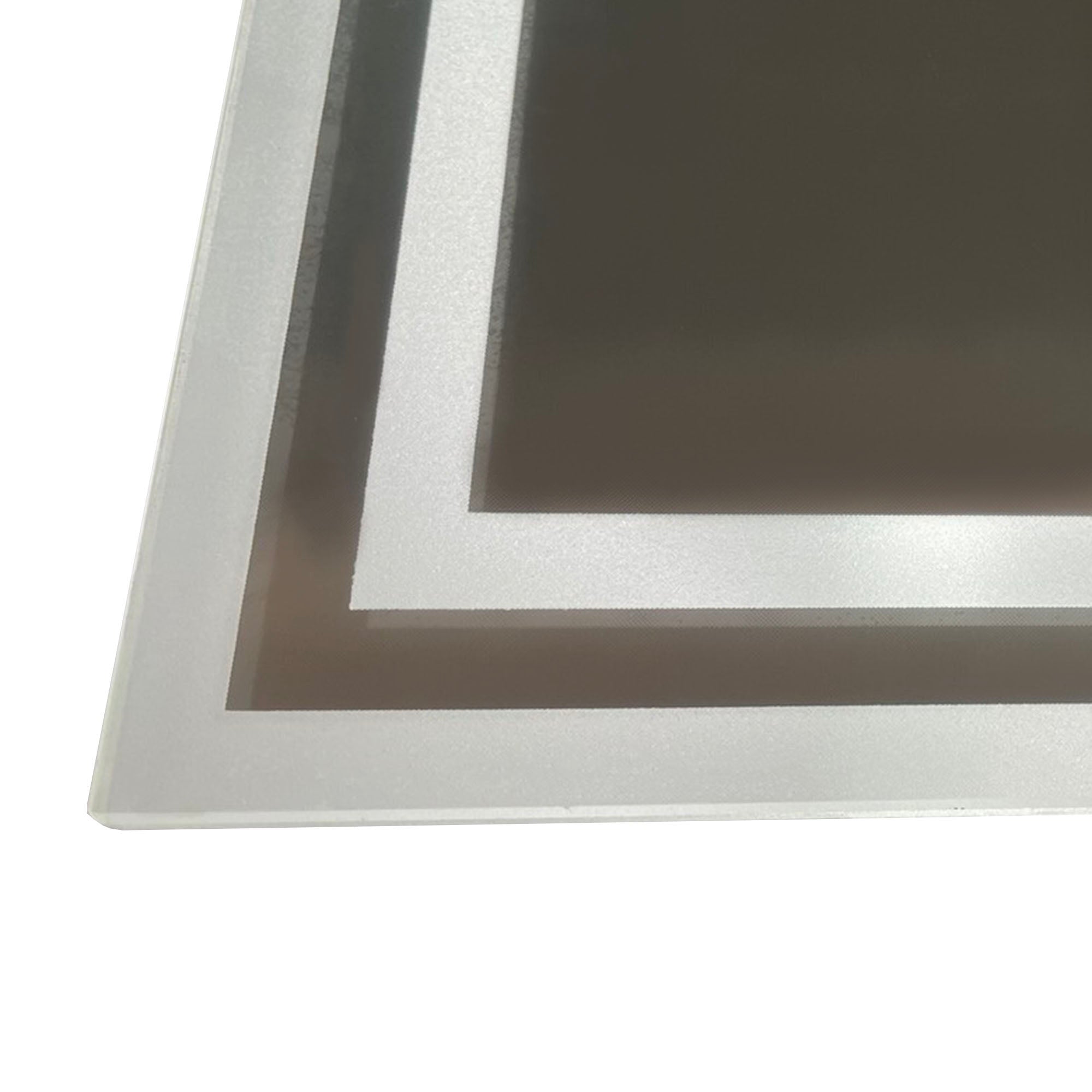 kleankin Bathroom Mirror with LED Lights, Dimmable Makeup Mirror with 3 Temperature Colours, Defogging Film, Memory Function and Aluminium Frame, Hardwired, Horizontal and Vertical, 60 x 50 cm