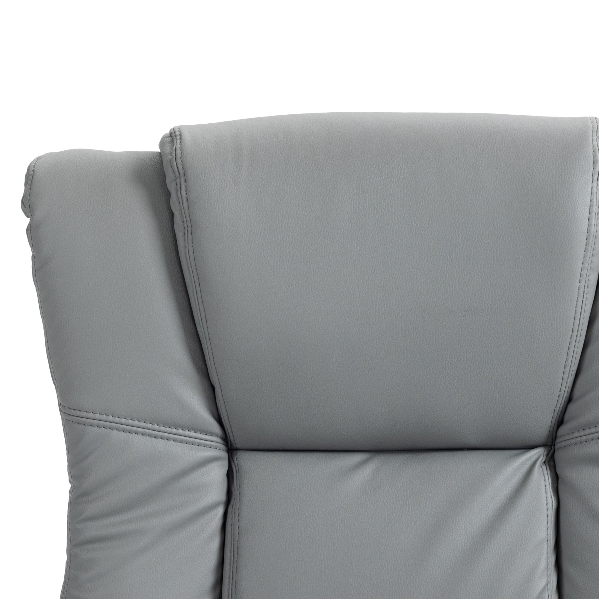 Vinsetto Executive Office Chair for Home, PU Leather Computer Chair, Swivel Desk Chair with Footrest, Wheels, Adjustable Height, Grey