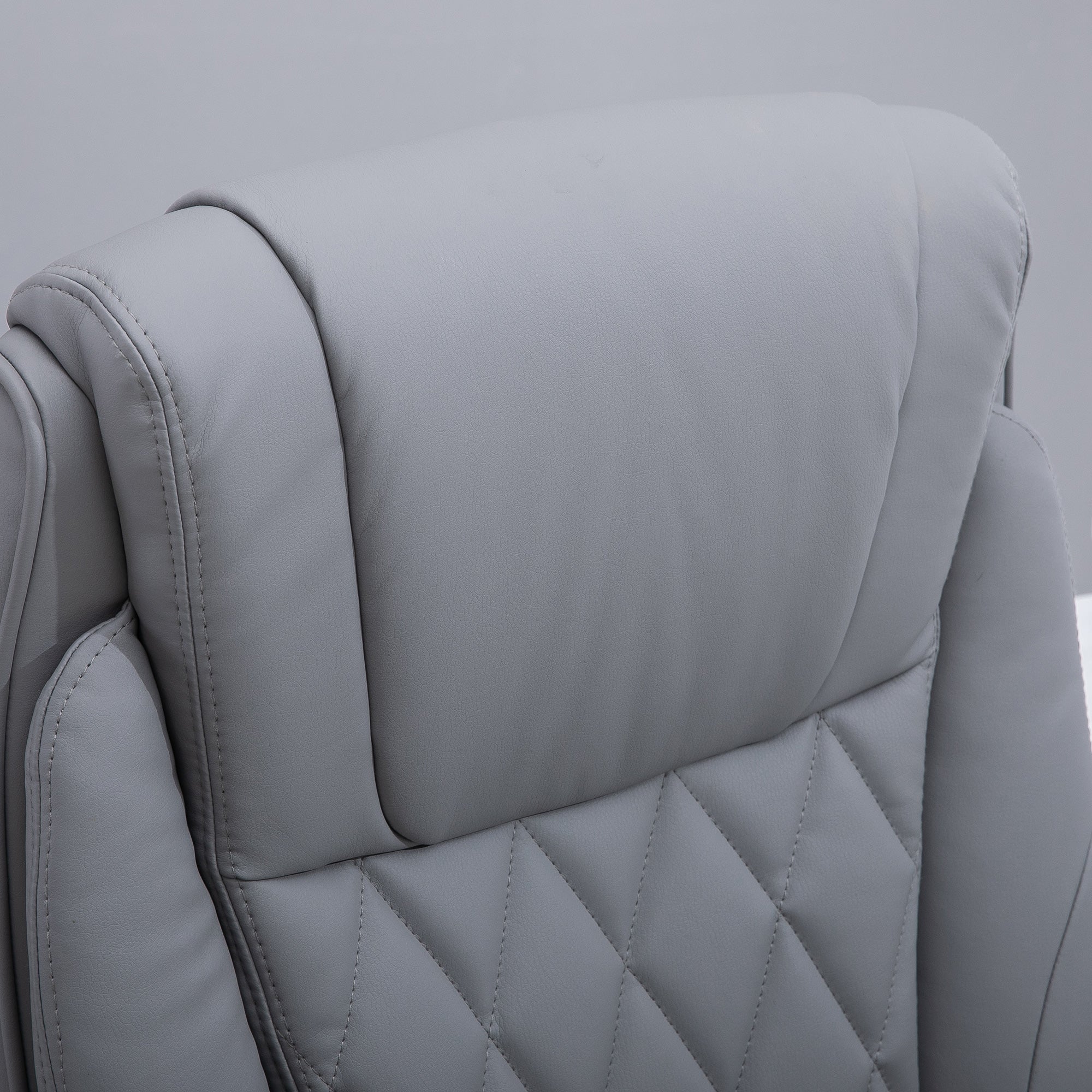 Vinsetto High Back Executive Office Chair Home Swivel PU Leather Chair, with Flip-up Arm, Wheels, Adjustable Height, Grey