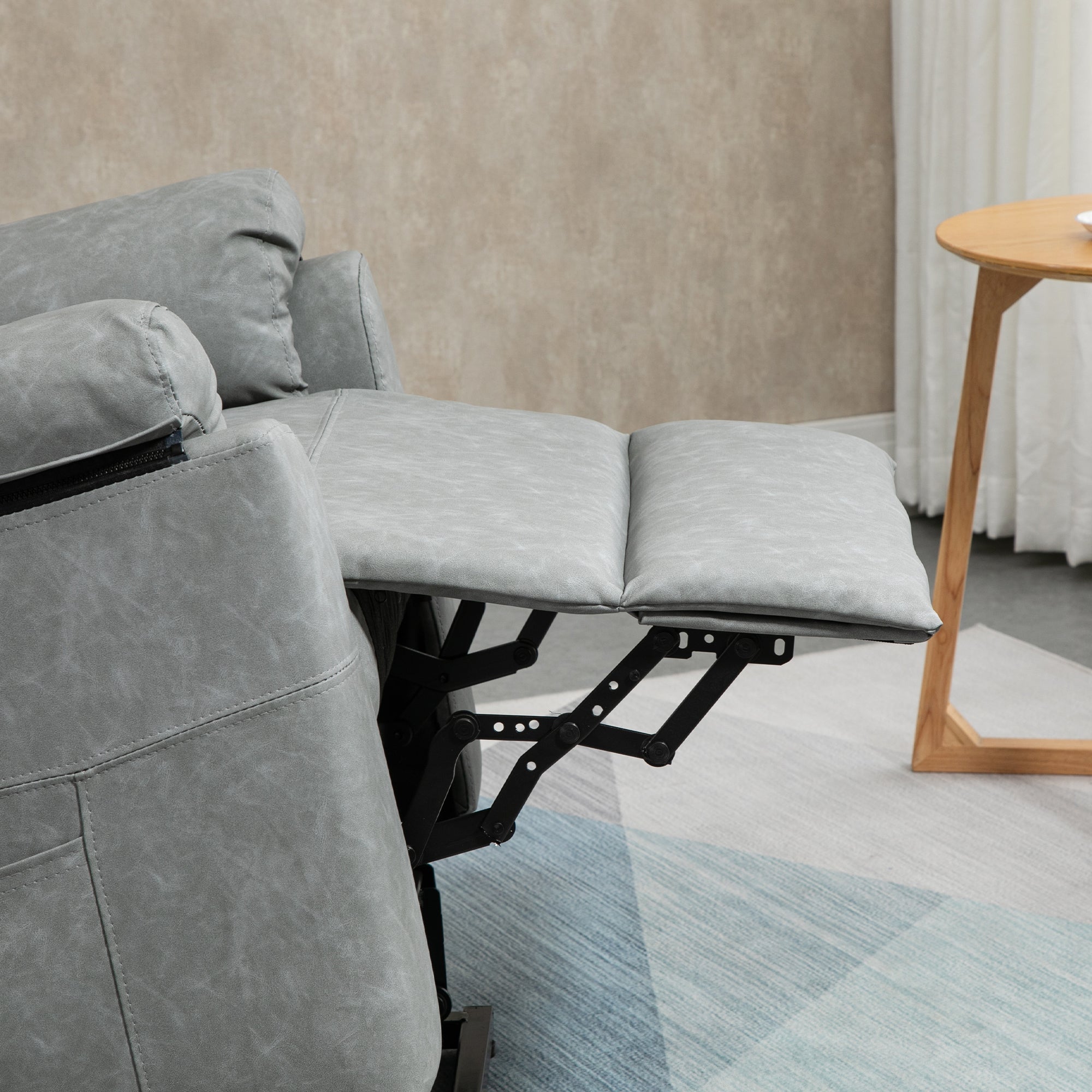 HOMCOM Power Lift Recliner Chair, Electric Lift Chair for Elderly, Overstuffed Faux Leather Riser and Reclining Armchair with Remote Control, Side Pockets, for Living Room, Grey