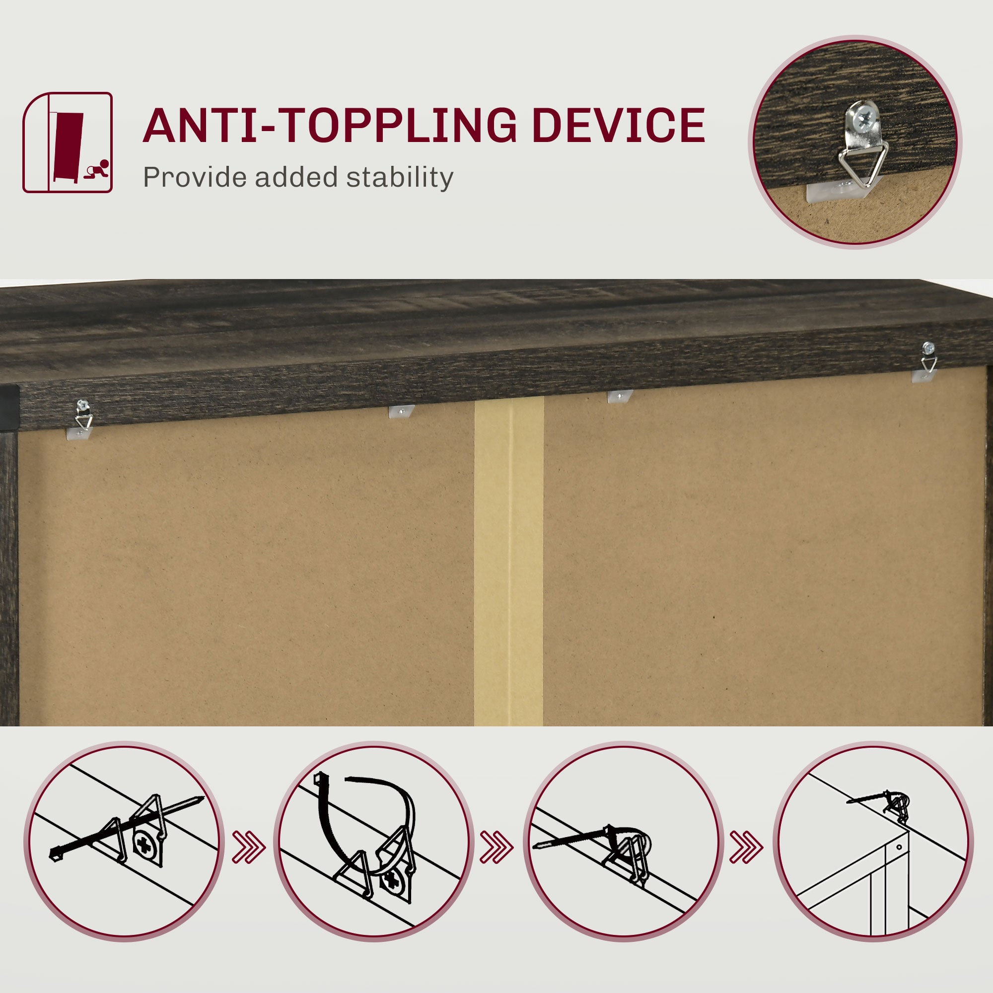 Sideboard with Storage, Buffet Cabinet, 2 Barn Doors & Drawer for Dining Room, Dark Oak - HOMCOM