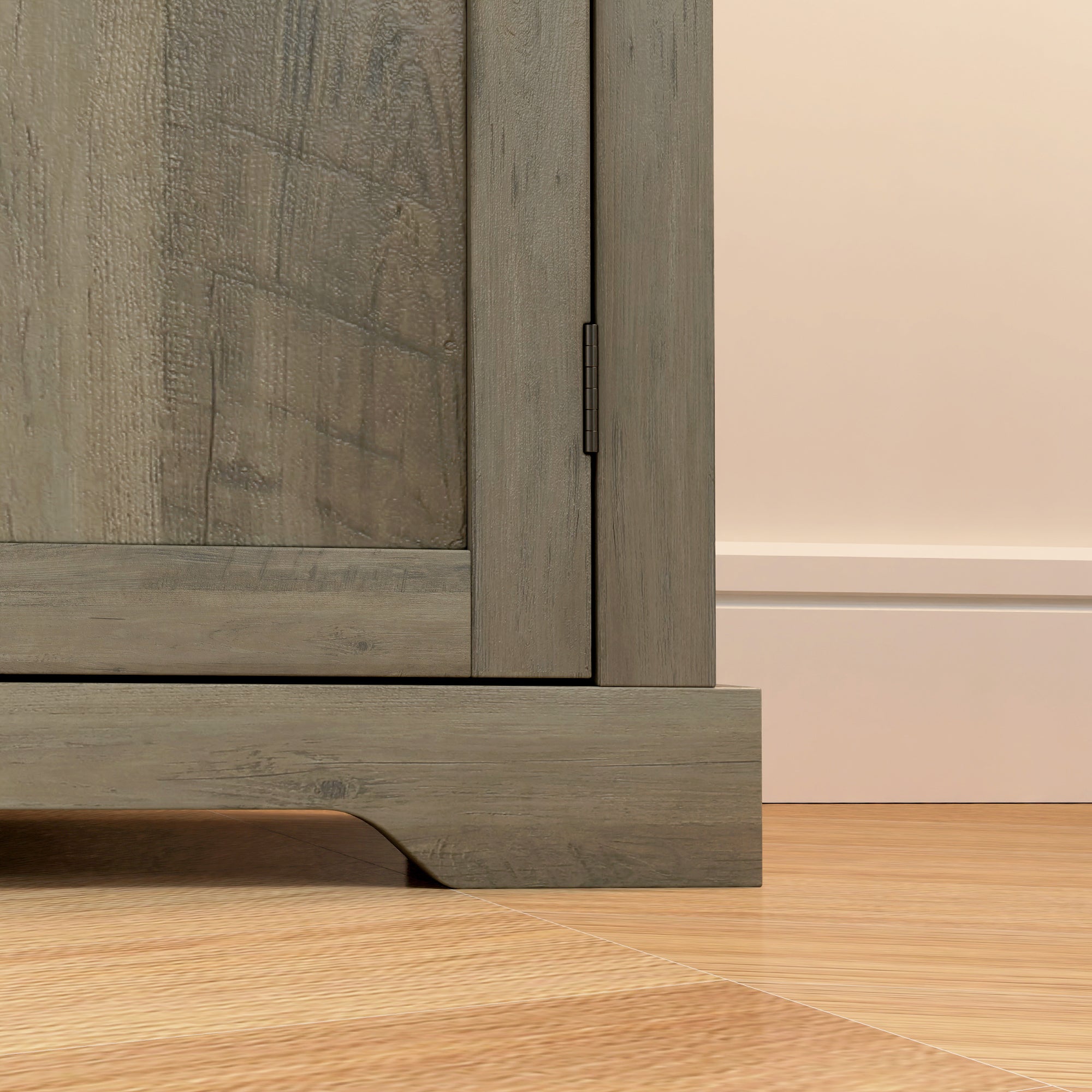 Sideboard Buffet Table w/ Drawer, Double Doors & Adjustable Shelf for Kitchen, Gray