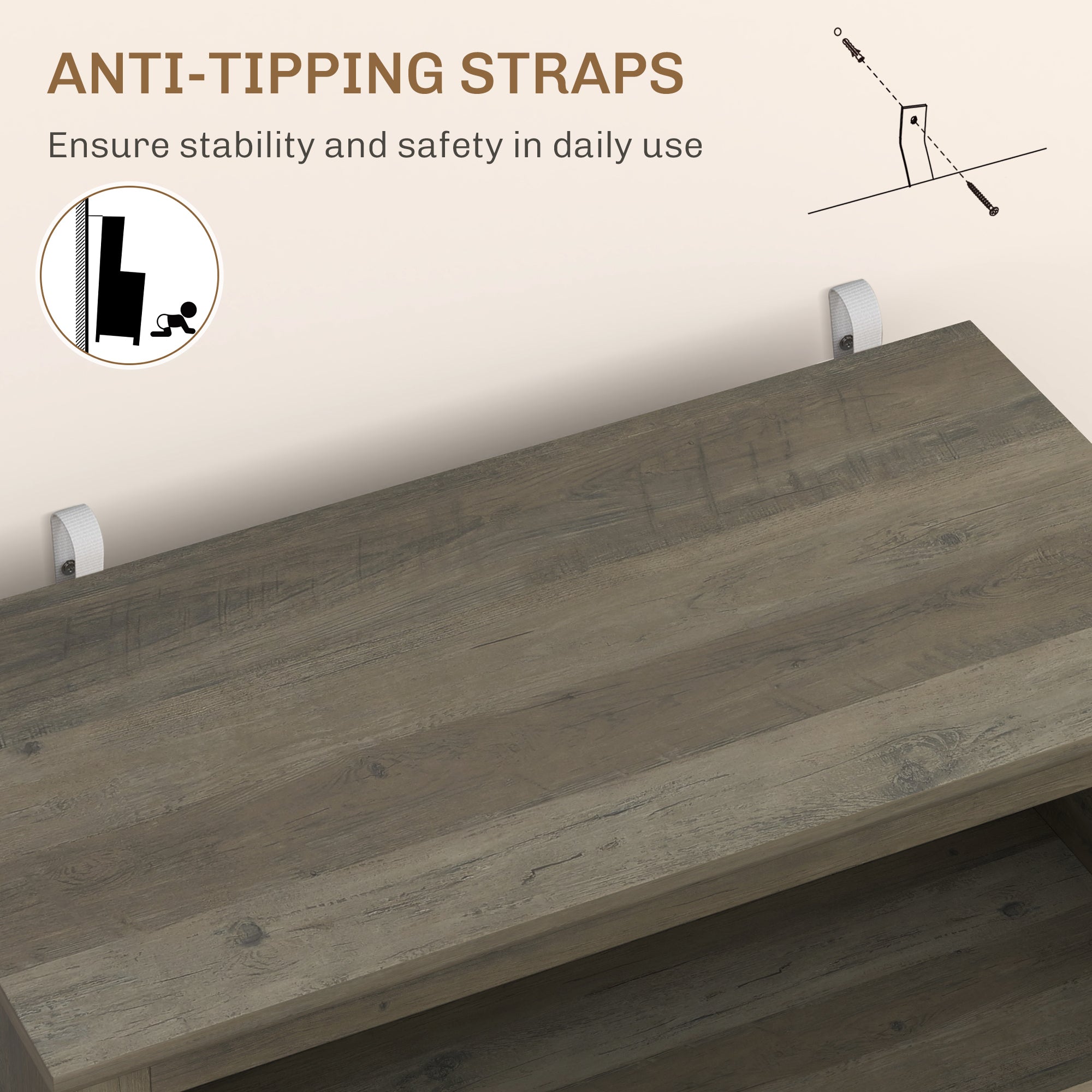 Sideboard Buffet Table w/ Drawer, Double Doors & Adjustable Shelf for Kitchen, Gray