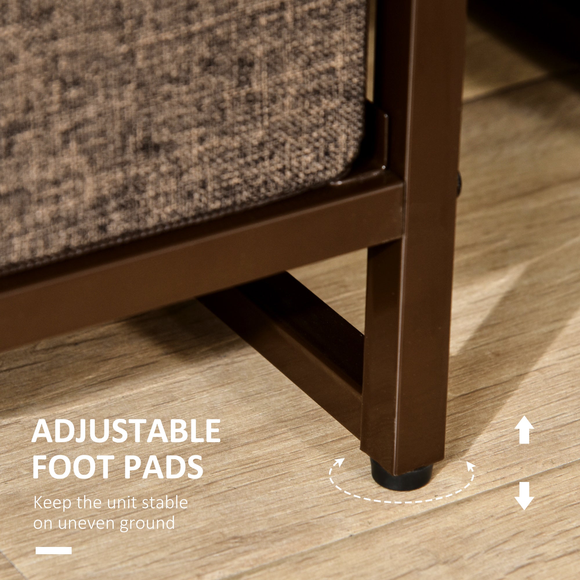 7-Drawer Dresser, Fabric Drawers, 3-Tier Storage Organizer for Bedroom Entryway, Tower Unit with Steel Frame Wooden Top, Maple Wood