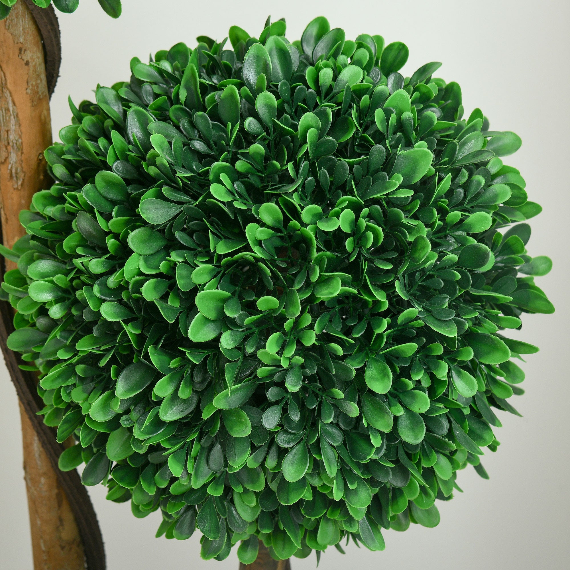 3.5ft Artificial Tree, Triple Ball Boxwood Topiary with Pot and Sandalwood Leaves