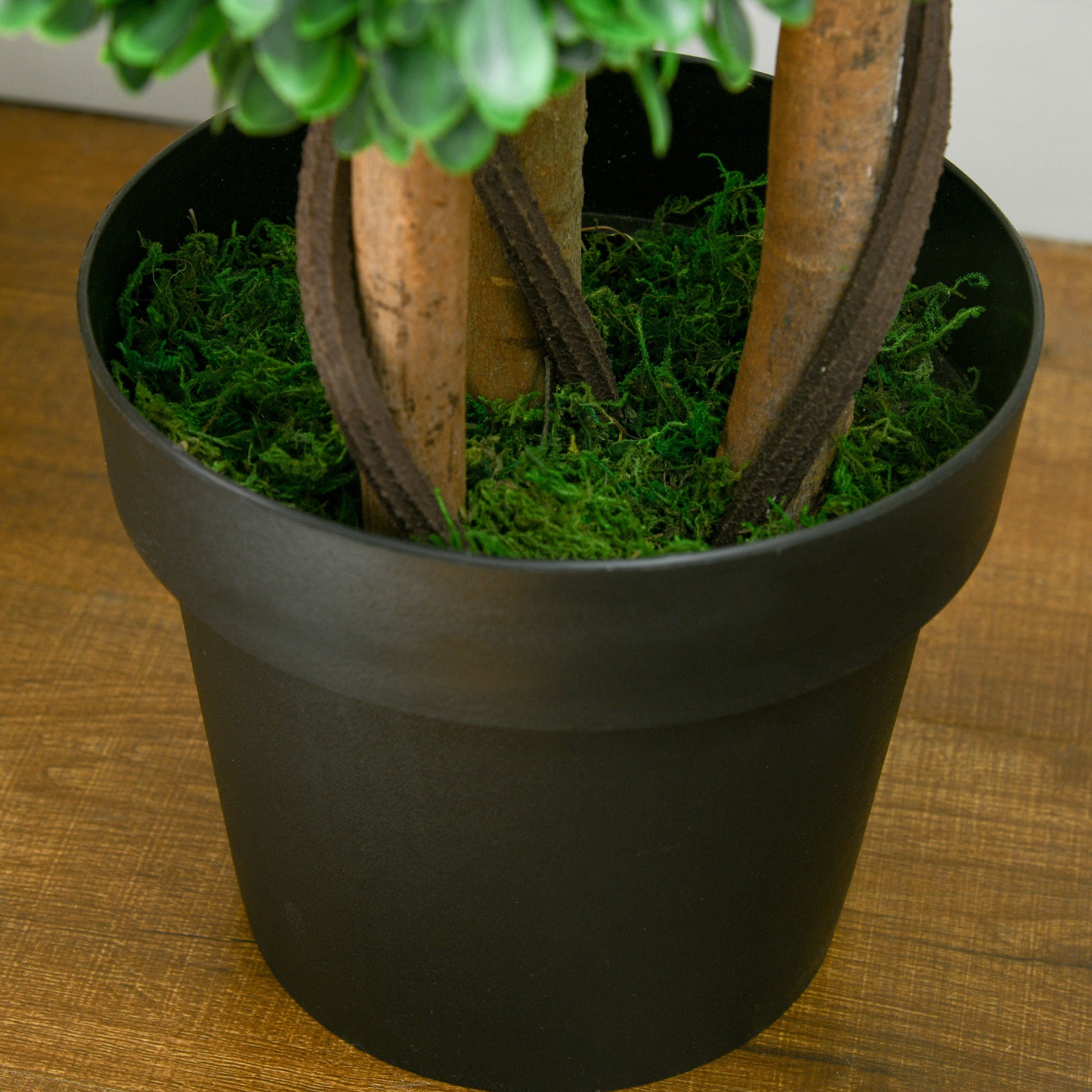 3.5ft Artificial Tree, Triple Ball Boxwood Topiary with Pot and Sandalwood Leaves