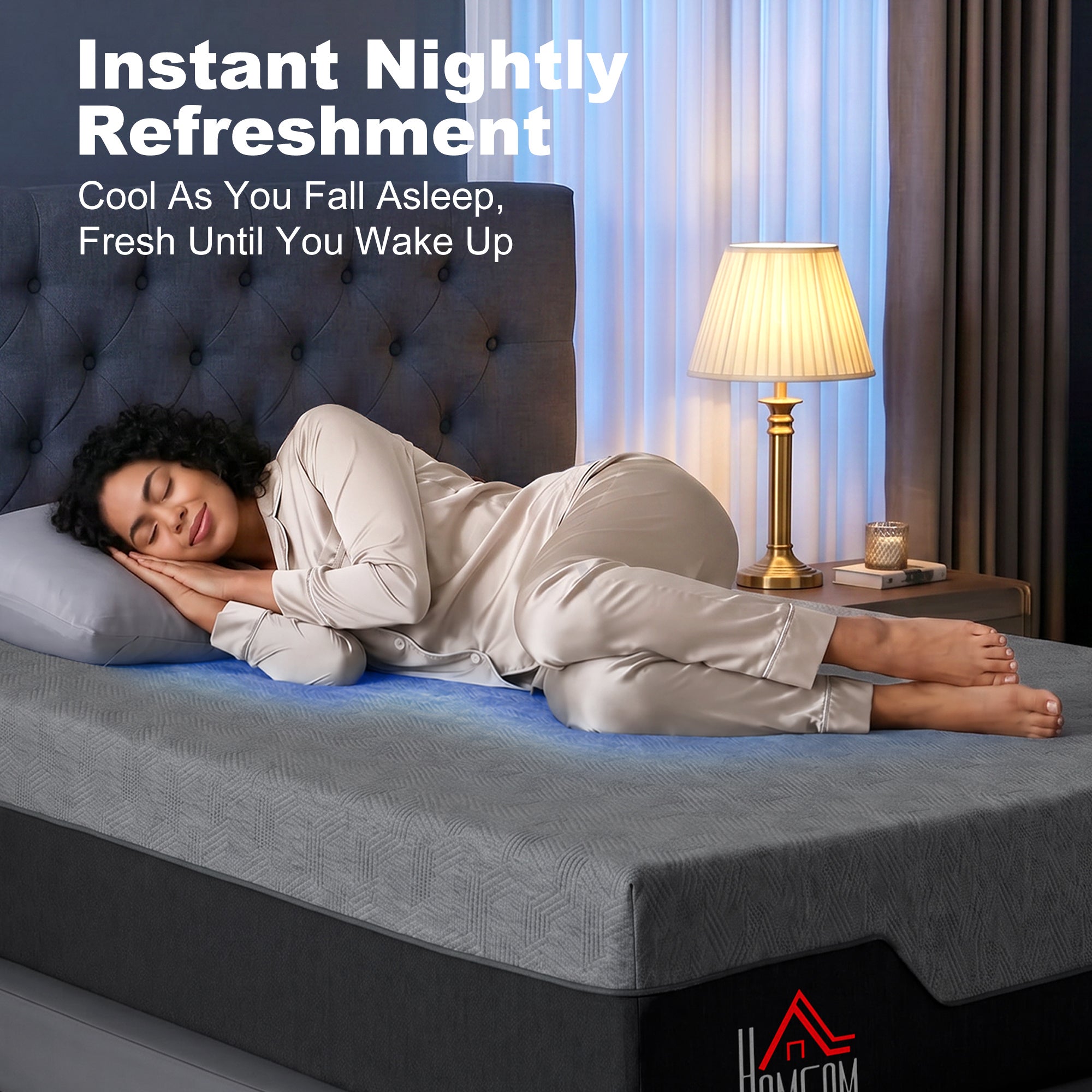 Queen Mattress, 14 Inch Gel Cooling Memory Foam Mattress for Cool Night Sleep, Graphene Bed in a Box for Pressure Relief, with Washable Cover, Made in USA, CertiPUR-US Certified, Medium Firm