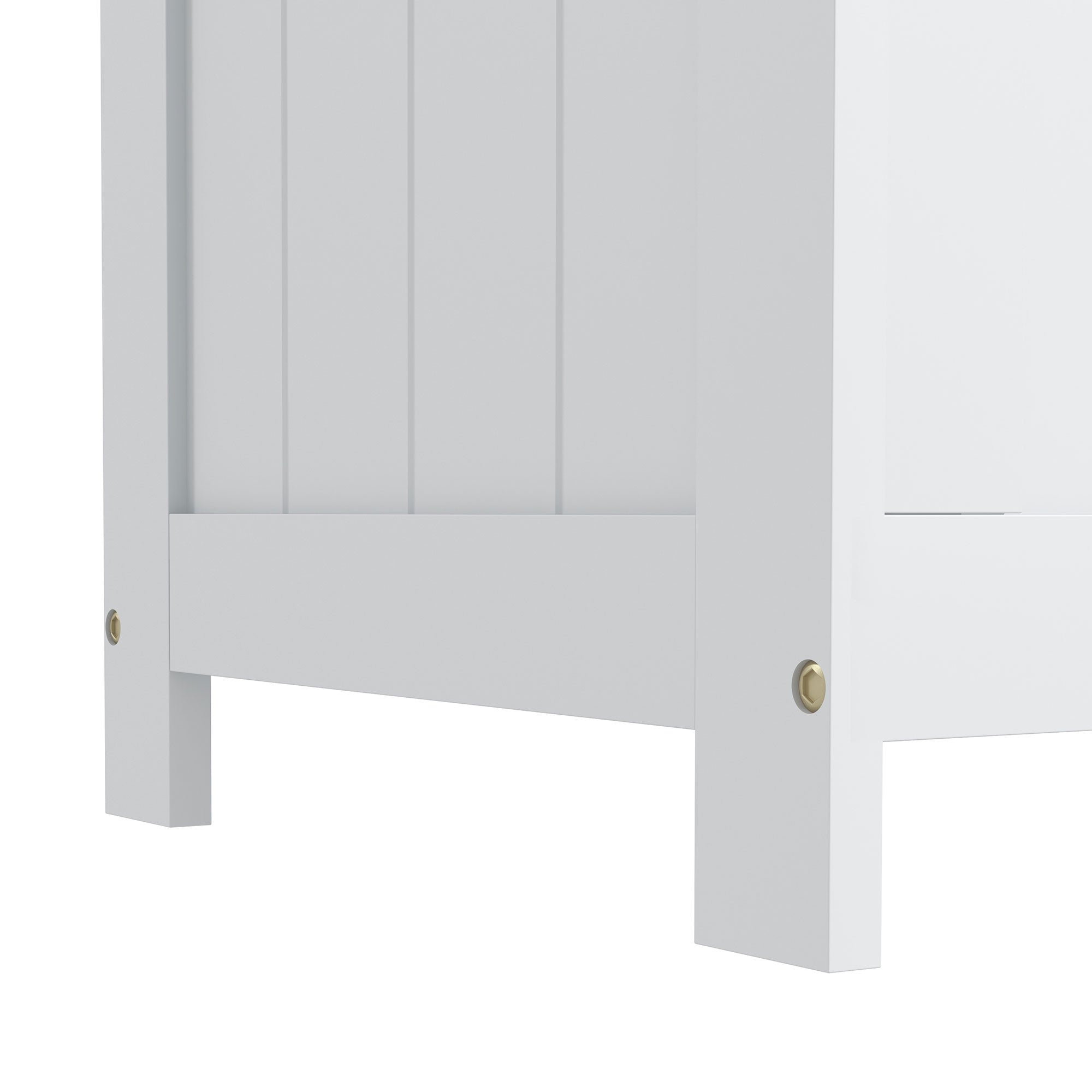 29.9" Storage Trunk w/ 2 Safety Hinges, Wooden Bench w/ Side Handles, White