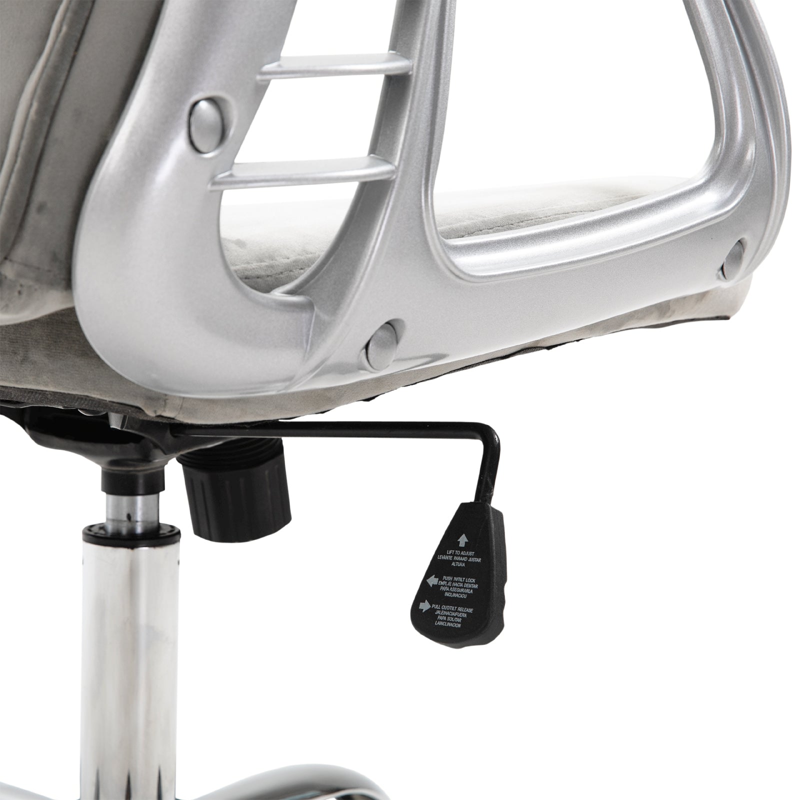 Button Tufted Desk Chair with Padded Armrests, Adjustable Height & Swivel Wheels, Gray