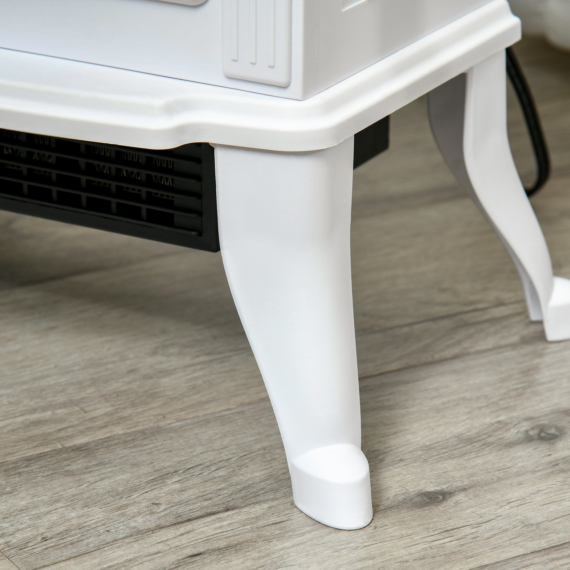 30" Freestanding Electric Fireplace Heater with Flame Effect Effect, 750W/1500W, White