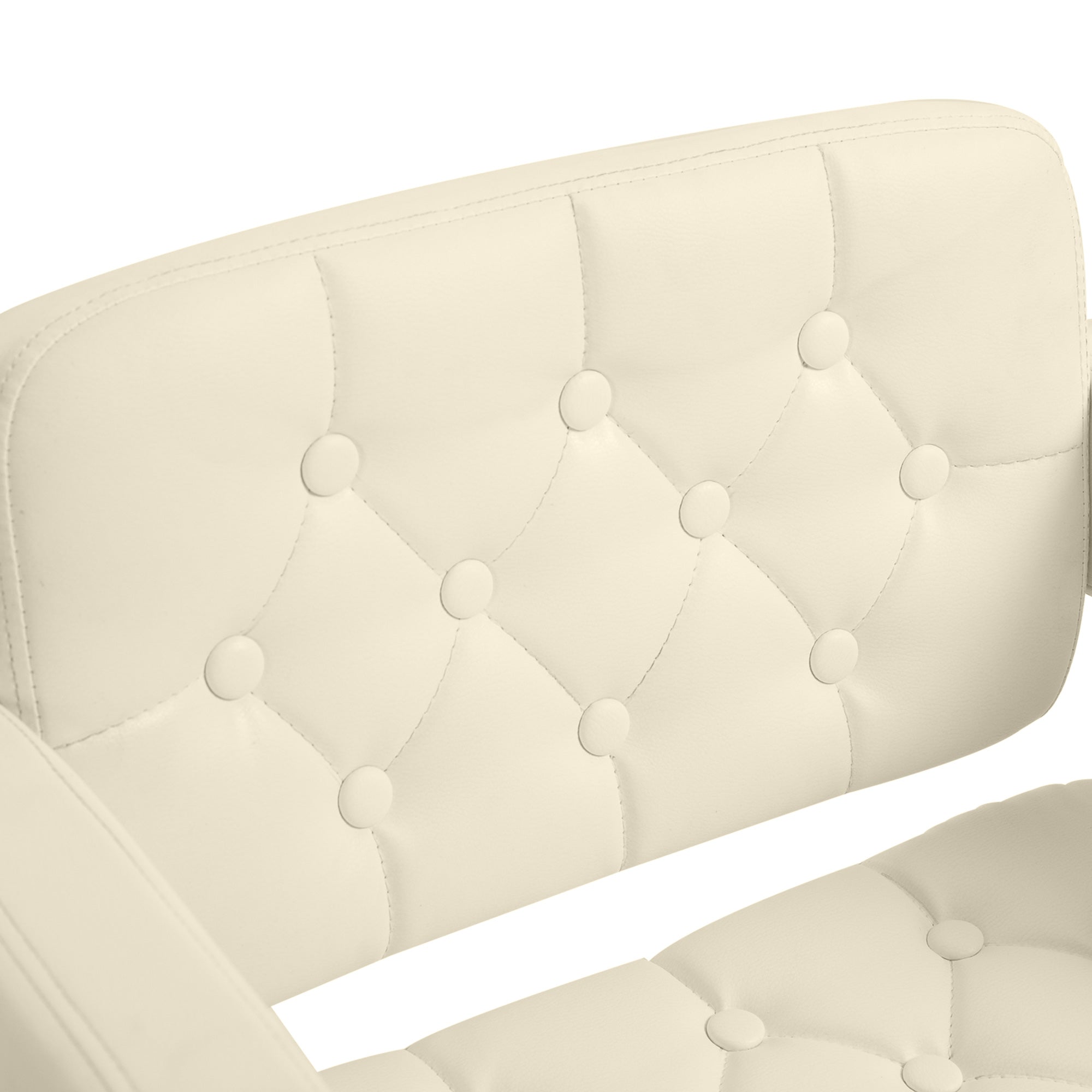 HOMCOM Swivel Bar Stool with Extra Large Seat, PU Leather Upholstered Adjustable Barstool with Back, Arm and Footrest, Breakfast Bar Chair for Bistro, Kitchen, Beige