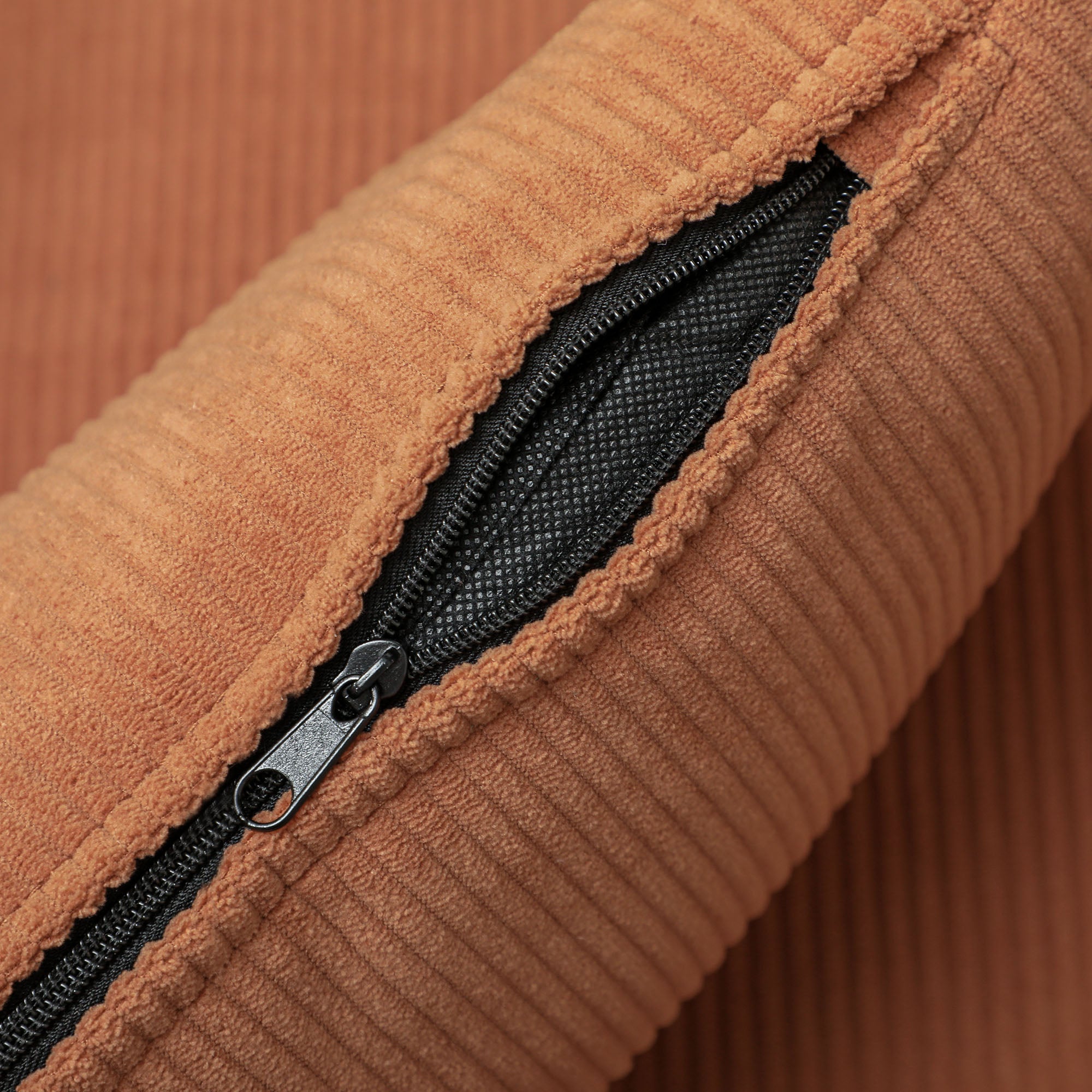 HOMCOM Accent Chair, Upholstered Armchair with Solid Wood Legs and Lumbar Pillow, Living Room Chair with Thick Padded Seat, Orange