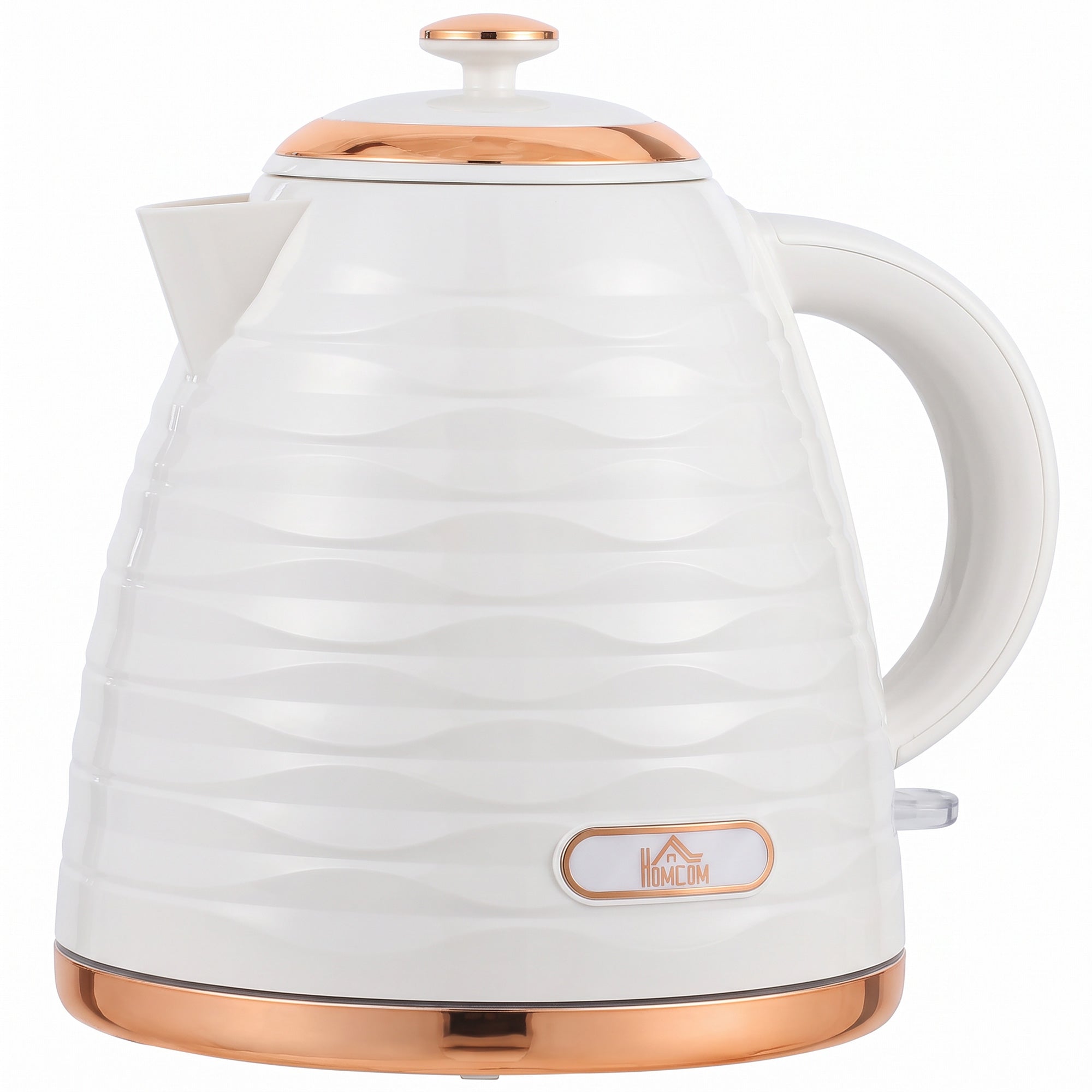 Electric Kettle 1.7L, Fast Boil, 3kW Cordless Water Kettle with Removable Washable Anti-Scale Filter, UK Otter Thermostat, Auto Shut-Off, 360° Swivel, Beige Water Ripple Texture