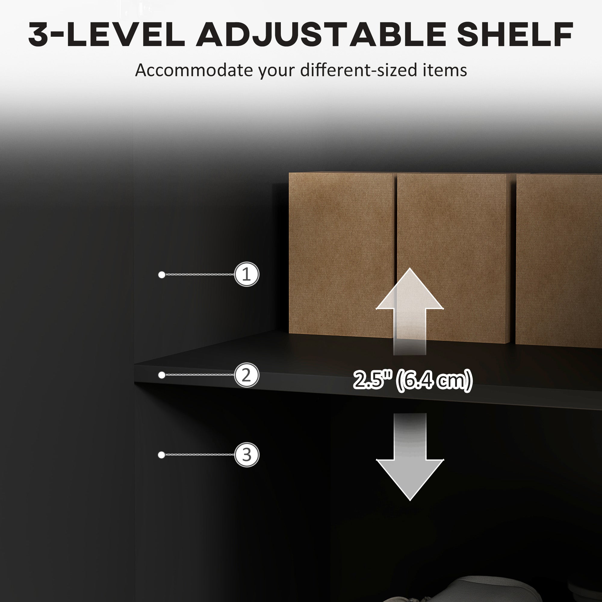 HOMCOM Sideboard Buffet Cabinet, Modern Kitchen Storage Cabinet with 4 Doors and Adjustable Shelves, Pantry Cabinet with Metal Legs for Hallway, Black