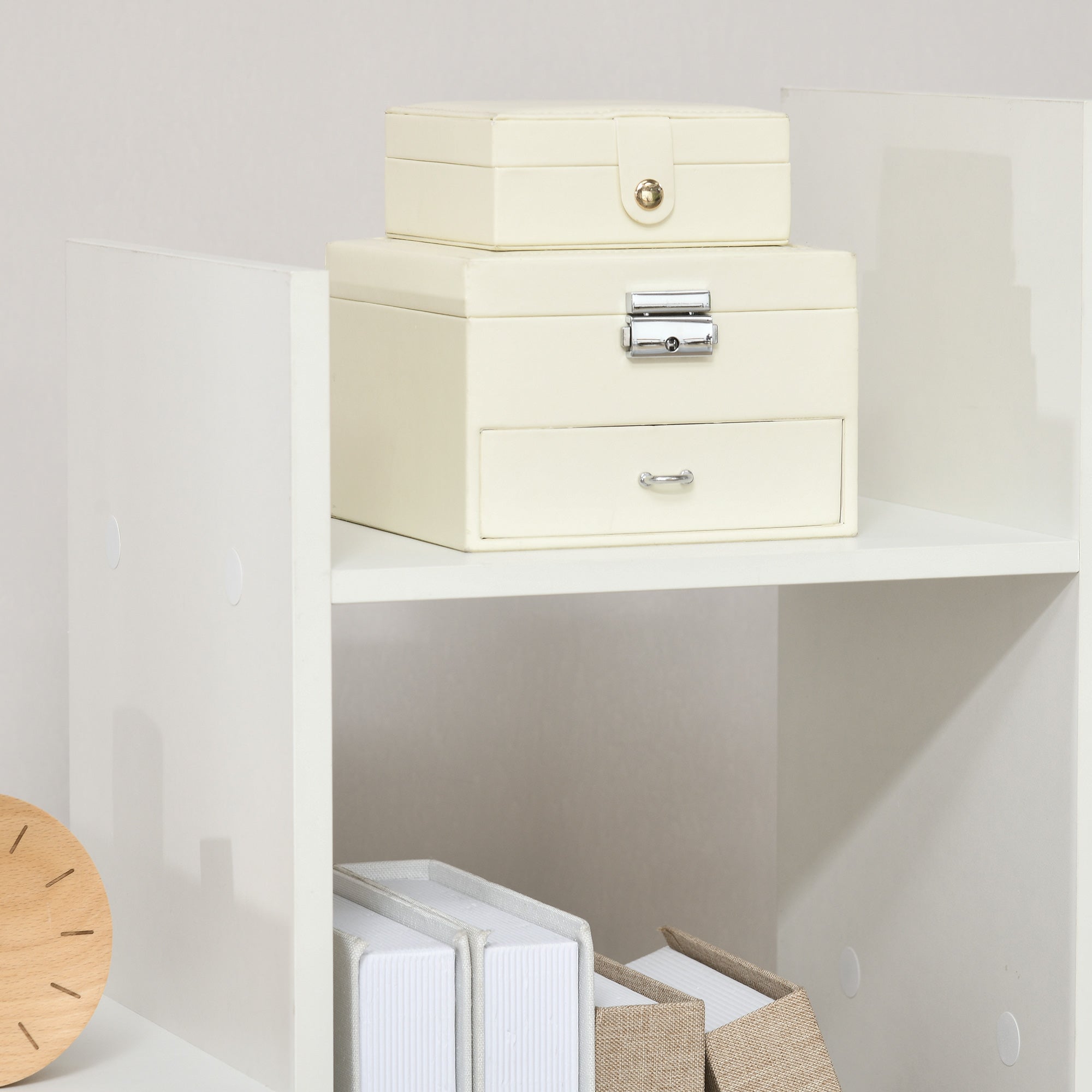 Modern Freestanding Bookcase with 13 Open Shelves, Display Unit for Living Room, White