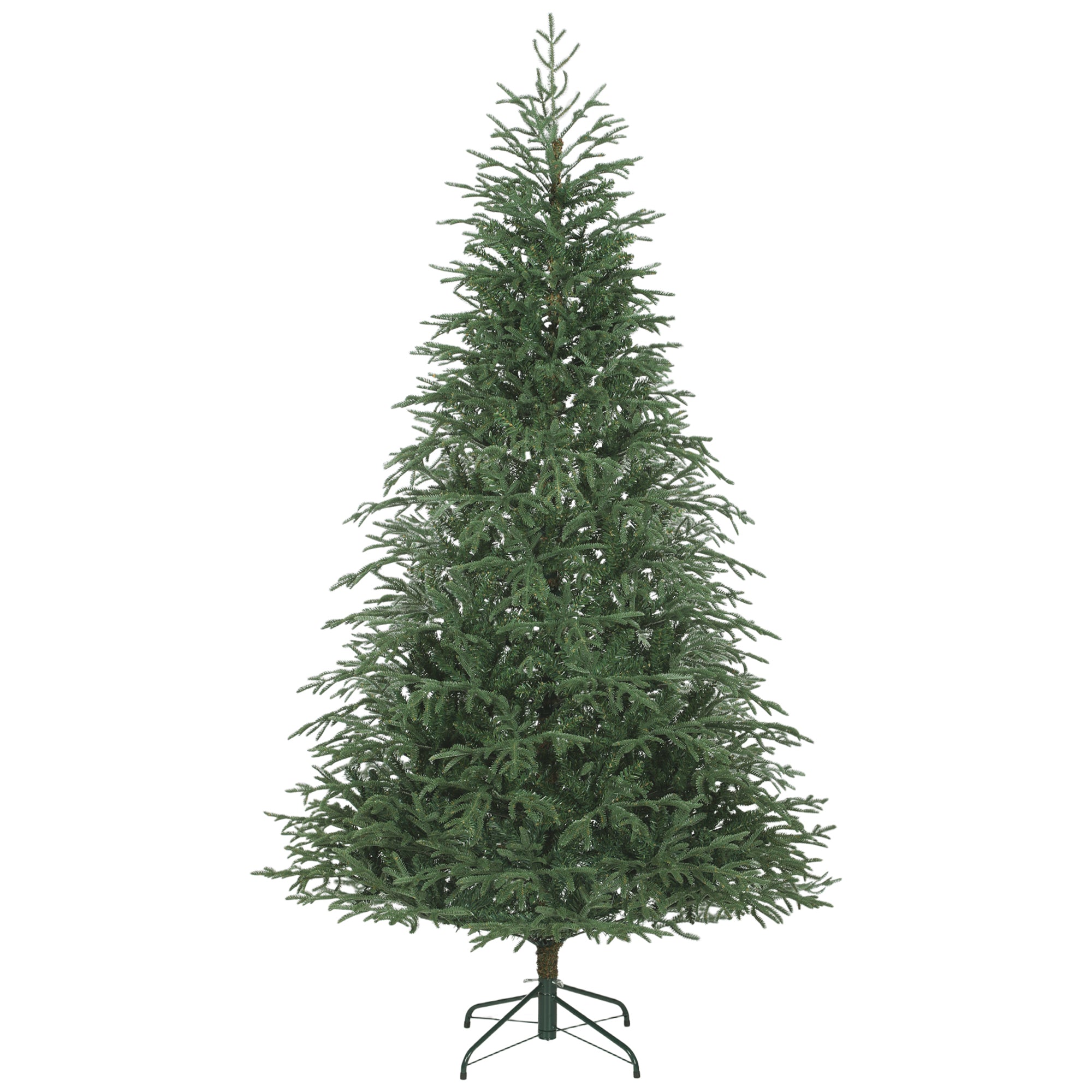7 ft Artificial Christmas Tree with 2942 Realistic Dense Branches, Full Spruce, Hinged Xmas Tree with Metal Stand, Easy Assembly, Green
