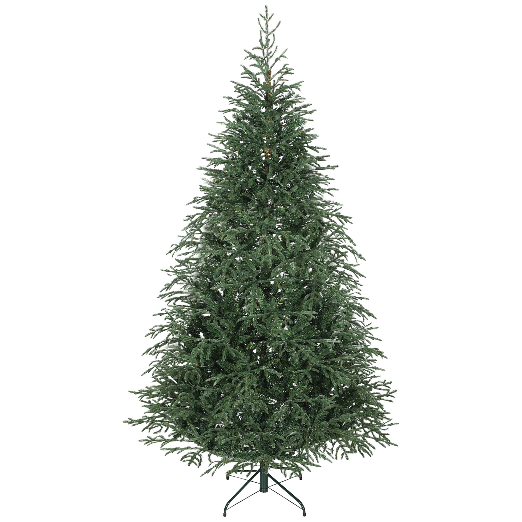 7 ft Artificial Christmas Tree with 2942 Realistic Dense Branches, Full Spruce, Hinged Xmas Tree with Metal Stand, Easy Assembly, Green