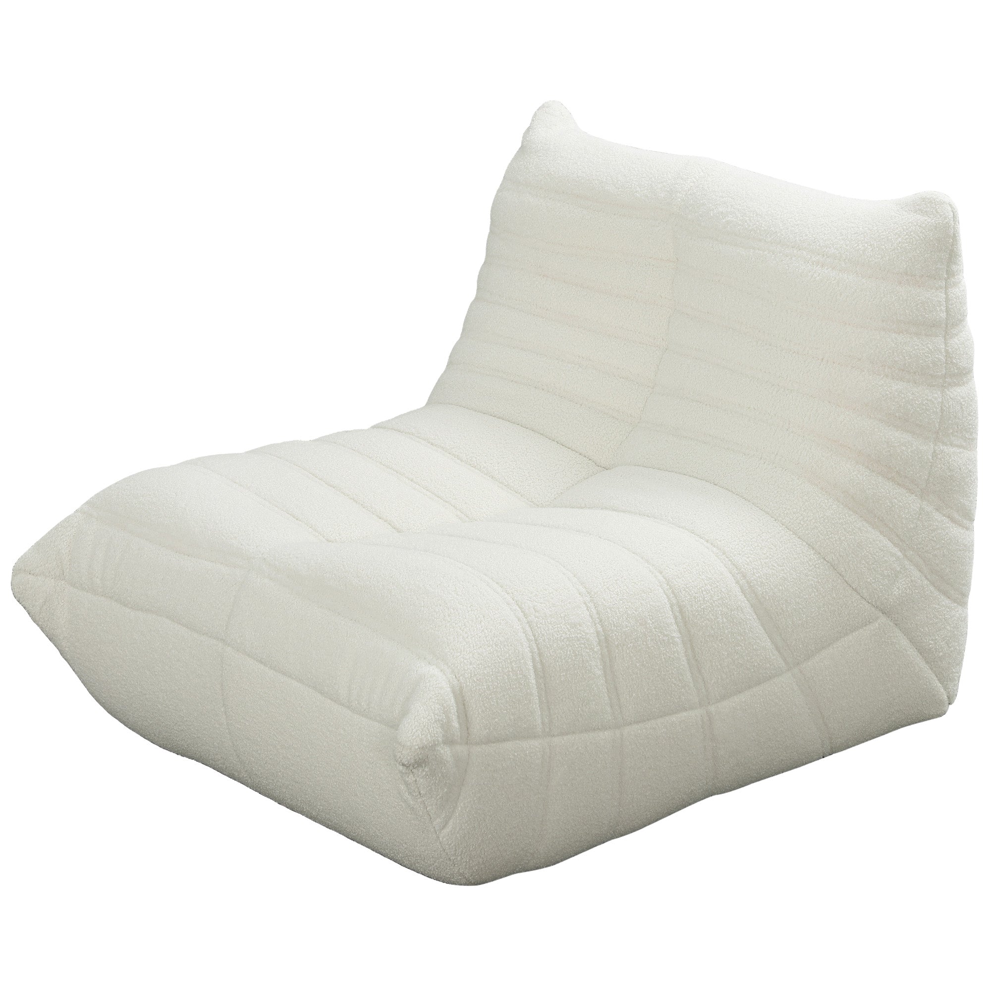 HOMCOM Bean Bag Chair for Adults, Giant Fireside Chair Lazy Sofa, Bean Bag Sofa with High Density Comfortable Foam for Living Room, Bedroom, Cream White