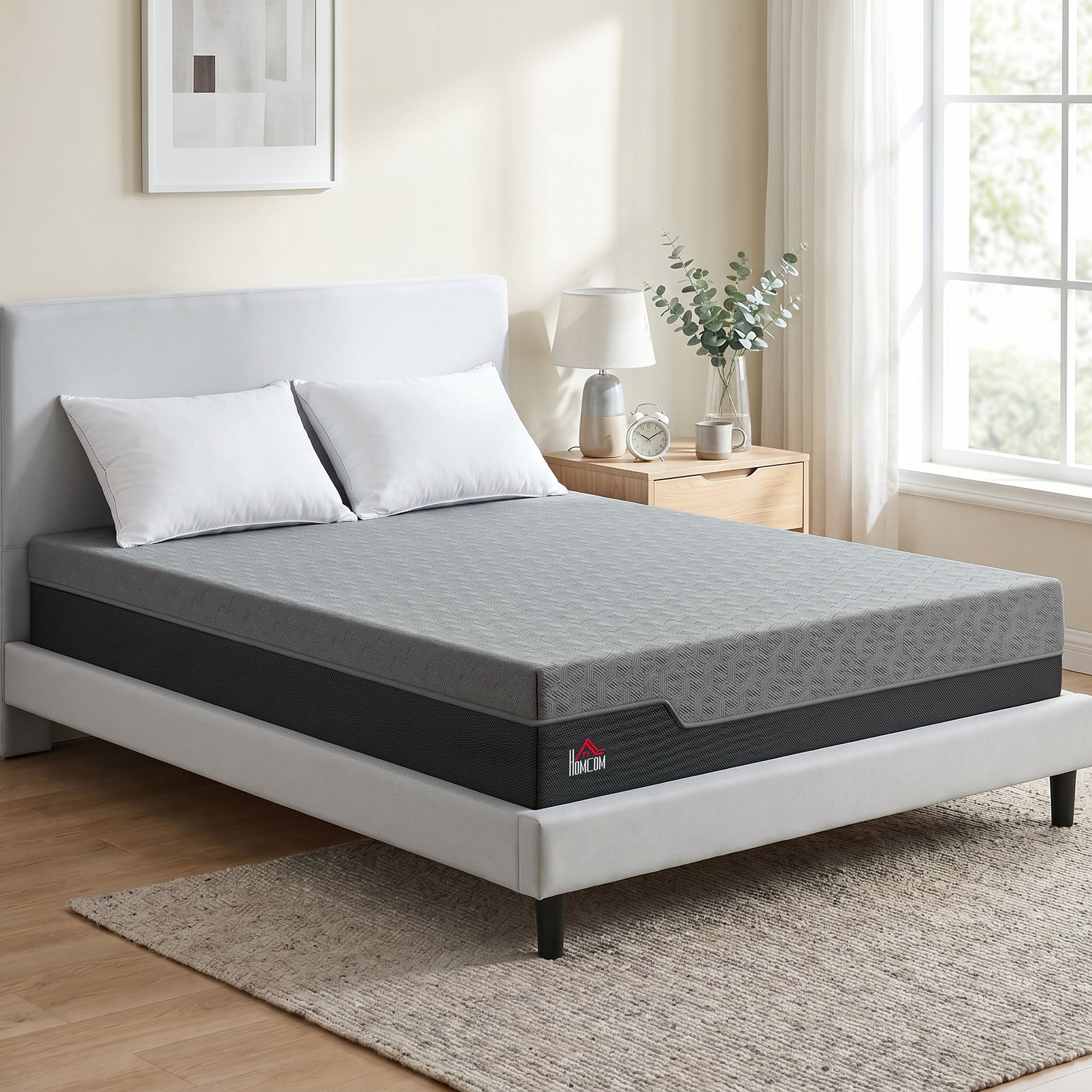 Queen Mattress, 12 Inch Memory Foam Mattress for Pressure Relief, Graphene Gel Cooling Copper Bed in a Box with Washable Cover, Fiberglass Free, Made in USA, CertiPUR-US Certified, Medium Firm