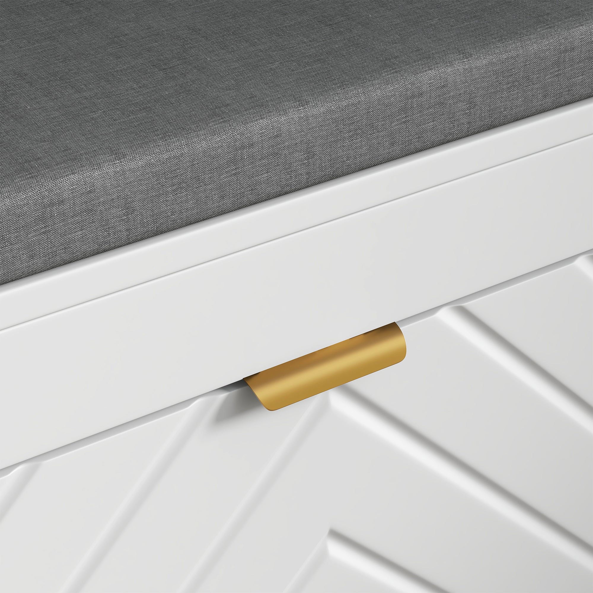 Narrow Entryway Storage Bench with 2 Flip Drawers, 2 Vents for 8 Pairs, White - HOMCOM