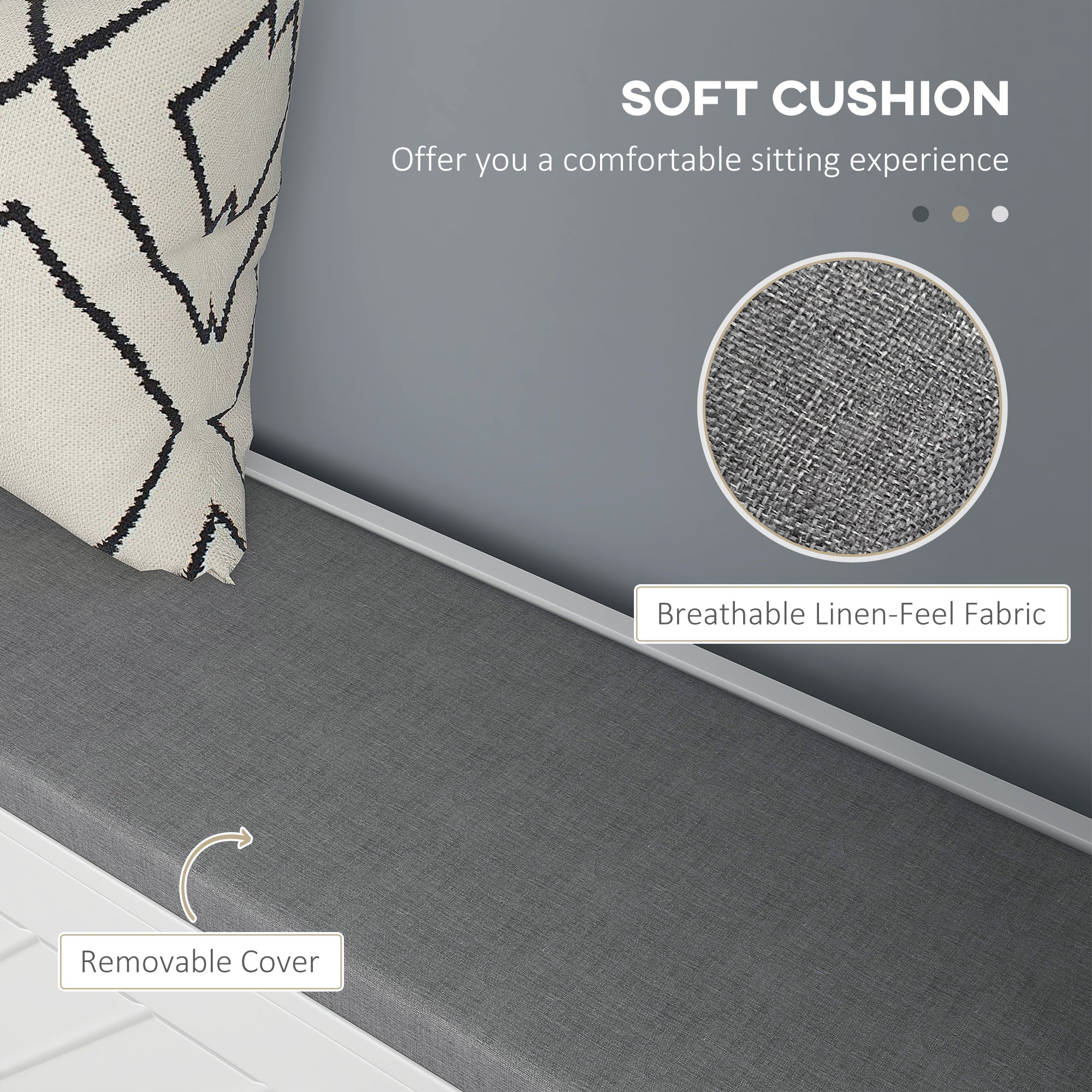 HOMCOM Shoe Bench, Entryway Bench with 2 Flip Drawers, Seating Cushion and 4 Vents for 8 Pairs of Shoes for Hallway, White