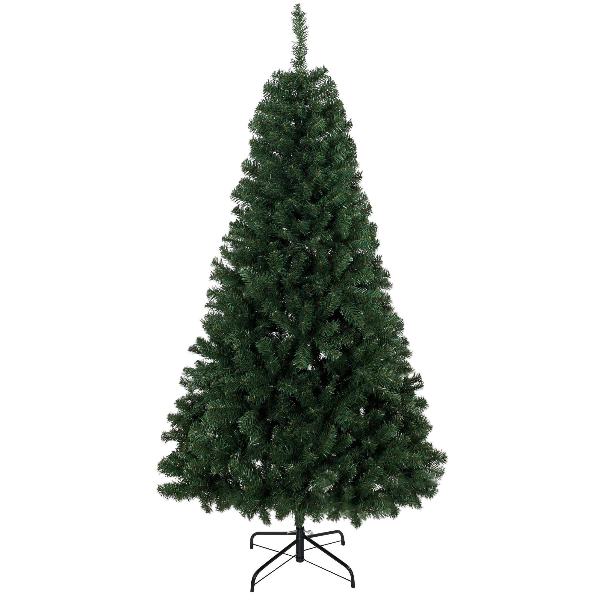 6ft Norwegian Spruce Artificial Christmas Tree with 888 Branch Tips, Foldable Metal Stand, Quick-Assembly Hinged Design, Full Xmas Tree for Home Office Holiday Decor, Green