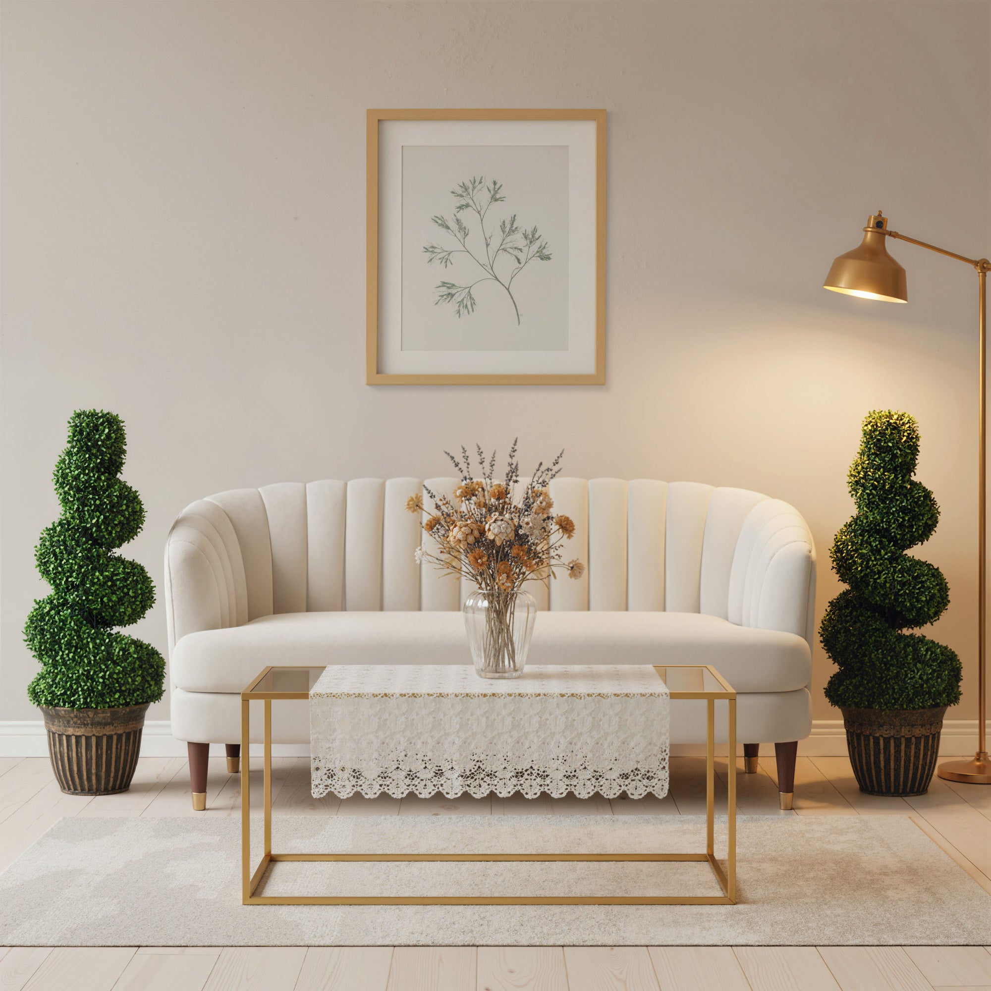 Set of 2 Decorative Artificial Plants Topiary Spiral Boxwood Trees in Pot, Fake Plants for Home Indoor Outdoor Decor, 90cm, Light Green