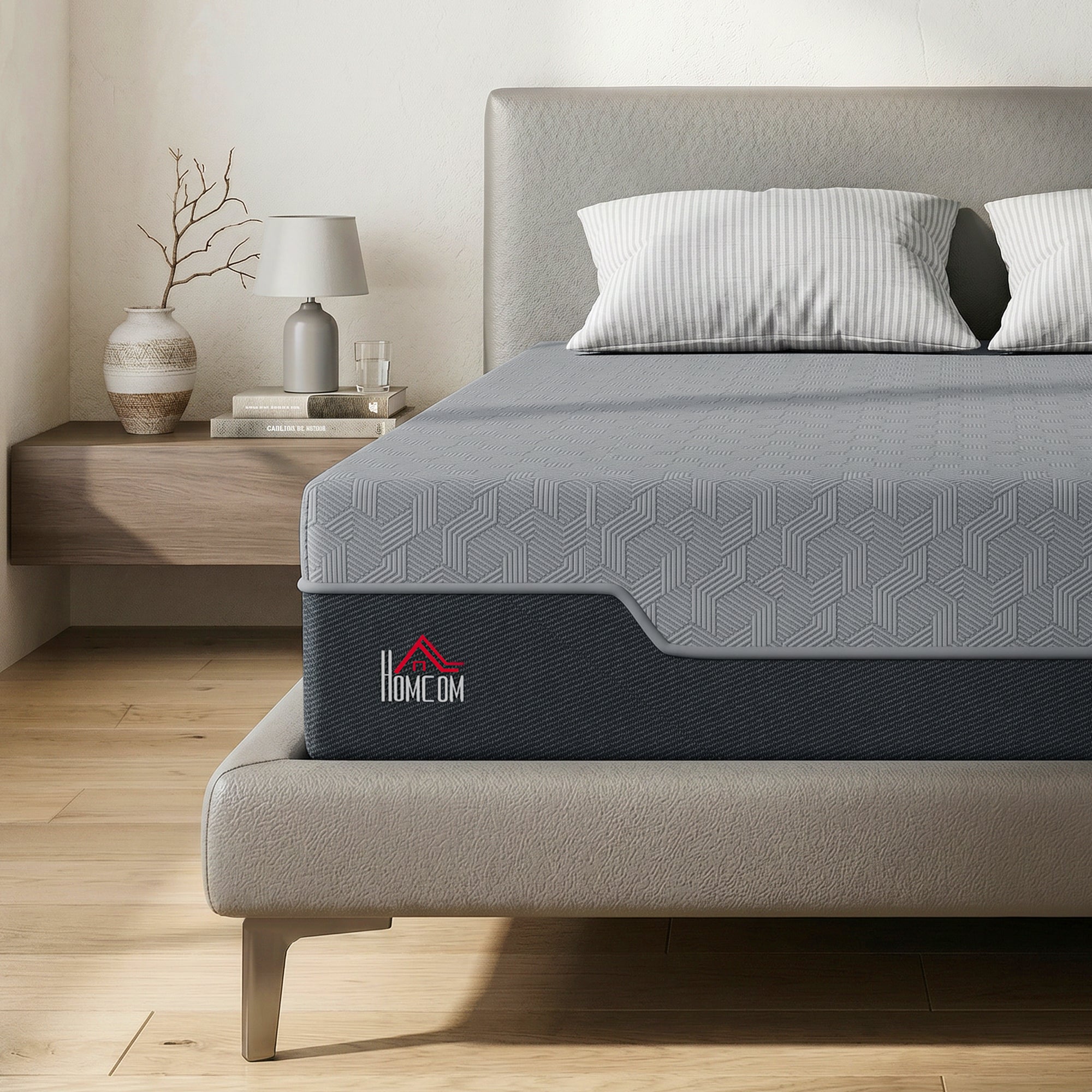 Queen Mattress, 12 Inch Memory Foam Mattress for Pressure Relief, Graphene Gel Cooling Copper Bed in a Box with Washable Cover, Fiberglass Free, Made in USA, CertiPUR-US Certified, Medium Firm