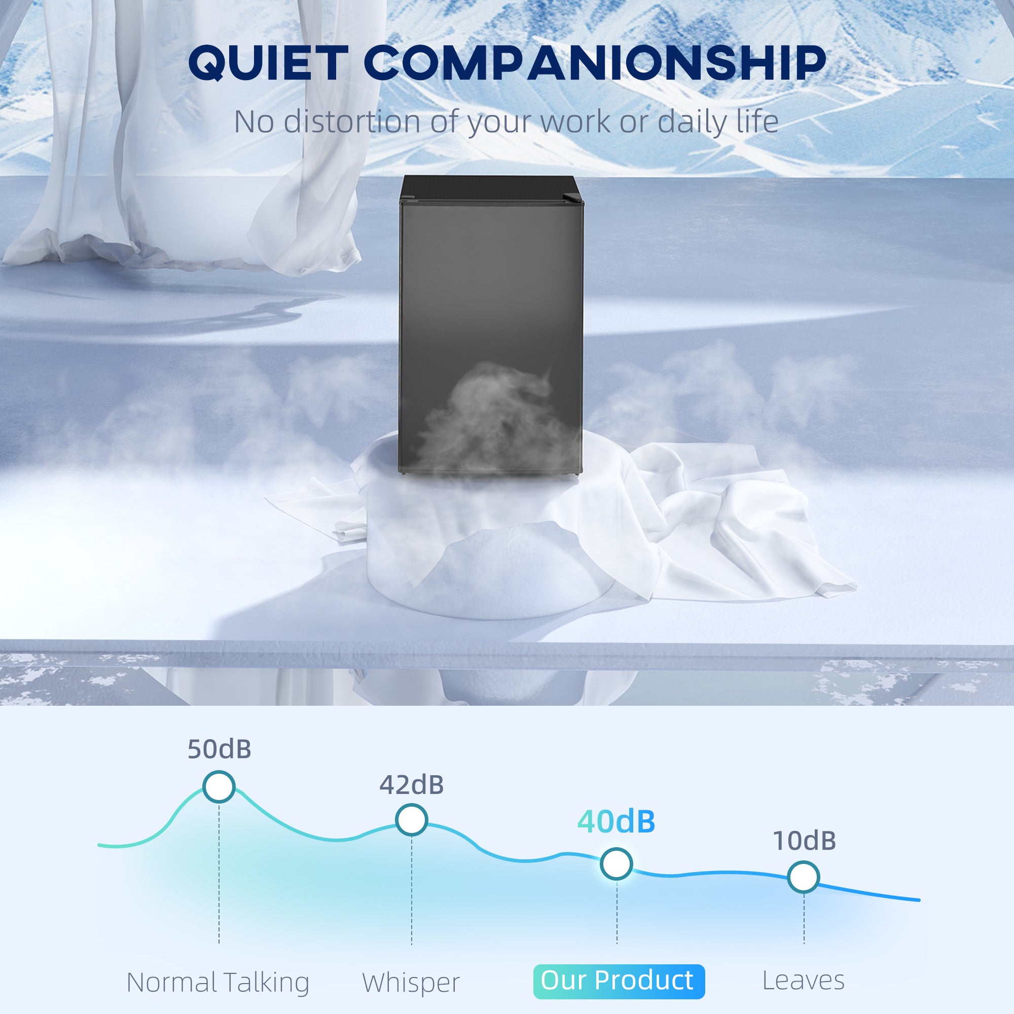 HOMCOM 2.5 Cu.Ft Mini Fridge with Freezer, Single Door Small Refrigerator with Adjustable Thermostat Energy-efficient Low Noise, Mini Refrigerator for Bedroom, Dorm, Office, Black