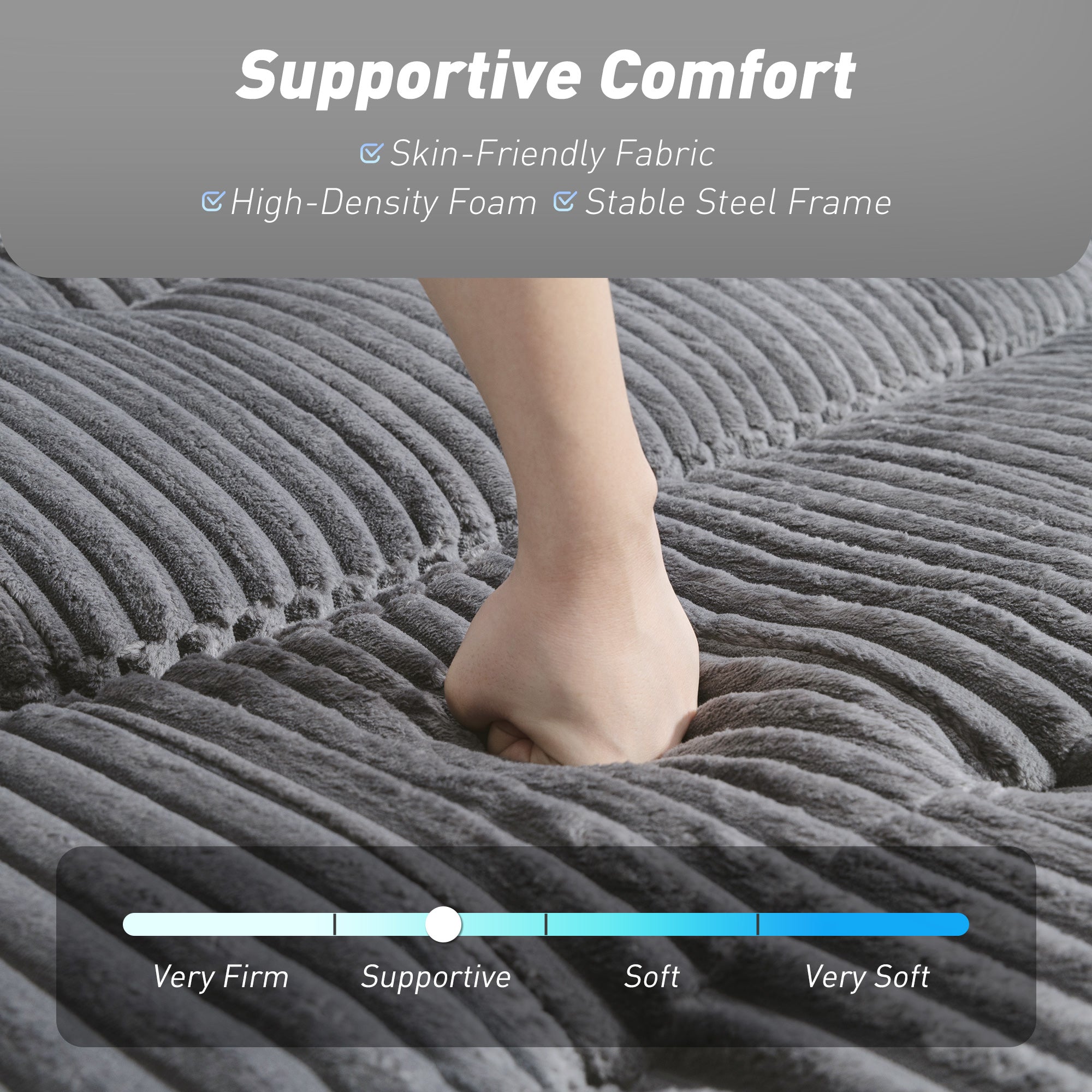 2 Seater Sofa Bed, Corduroy Click Clack Sleeper Sofa with Pull Out Design, 2 Pillows, Cup Holders, Side Pockets, Convertible Loveseat Bed Settee for Living Room, 157x190cm, Charcoal Grey