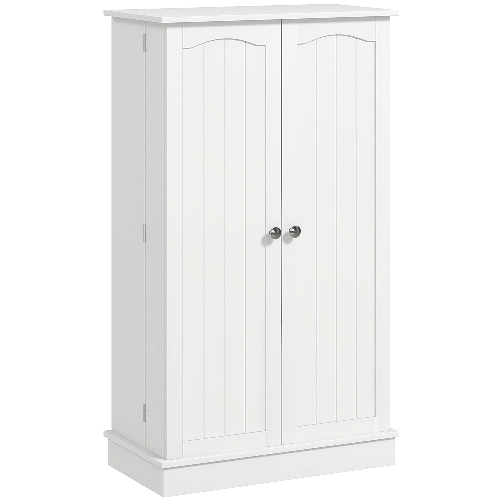 41" Kitchen Pantry Cabinet w/ 12 Door Shelves, Double Doors, 5-tier Shelving, Paper White