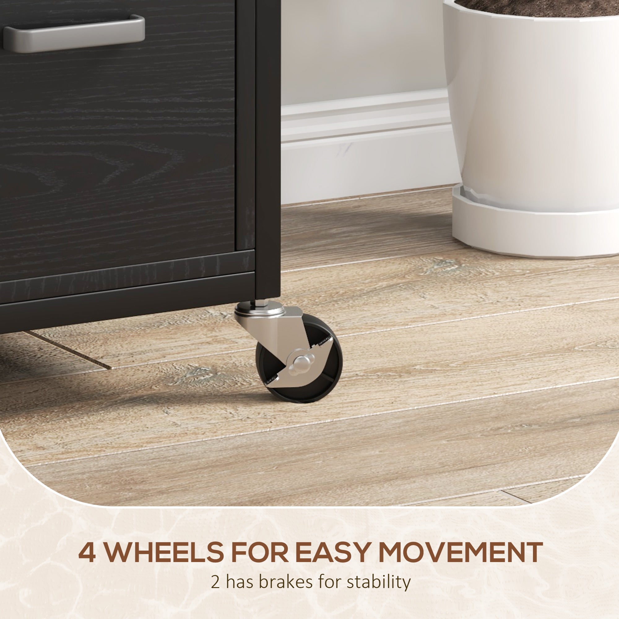 Vinsetto 2 Drawer File Cabinet with Keys, Lockable Filing Cabinet with Adjustable Hanging Bar for Letter, A4 and Legal Size, 67.7" Tall Printer Stand with Storage Shelves and Hooks, Black