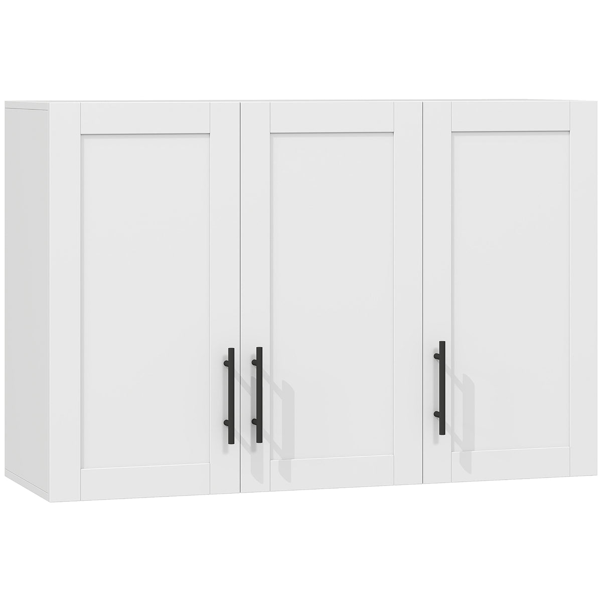 Bathroom Wall Cabinet, Modern Medicine Cabinet Wall Mounted, Over The Toilet Space Saver with 3 Doors and Adjustable Shelves for Toilet, Bathroom, Washroom, White