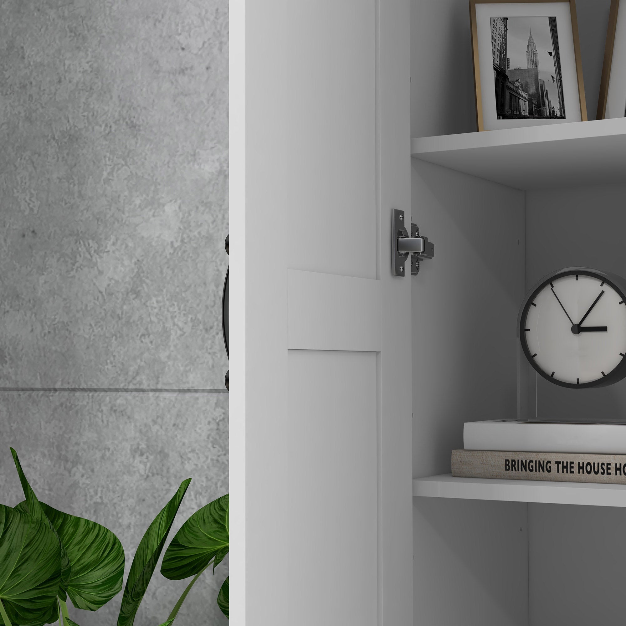 Storage Cabinet w/ Adjustable Shelves, Pantry Cupboard, White