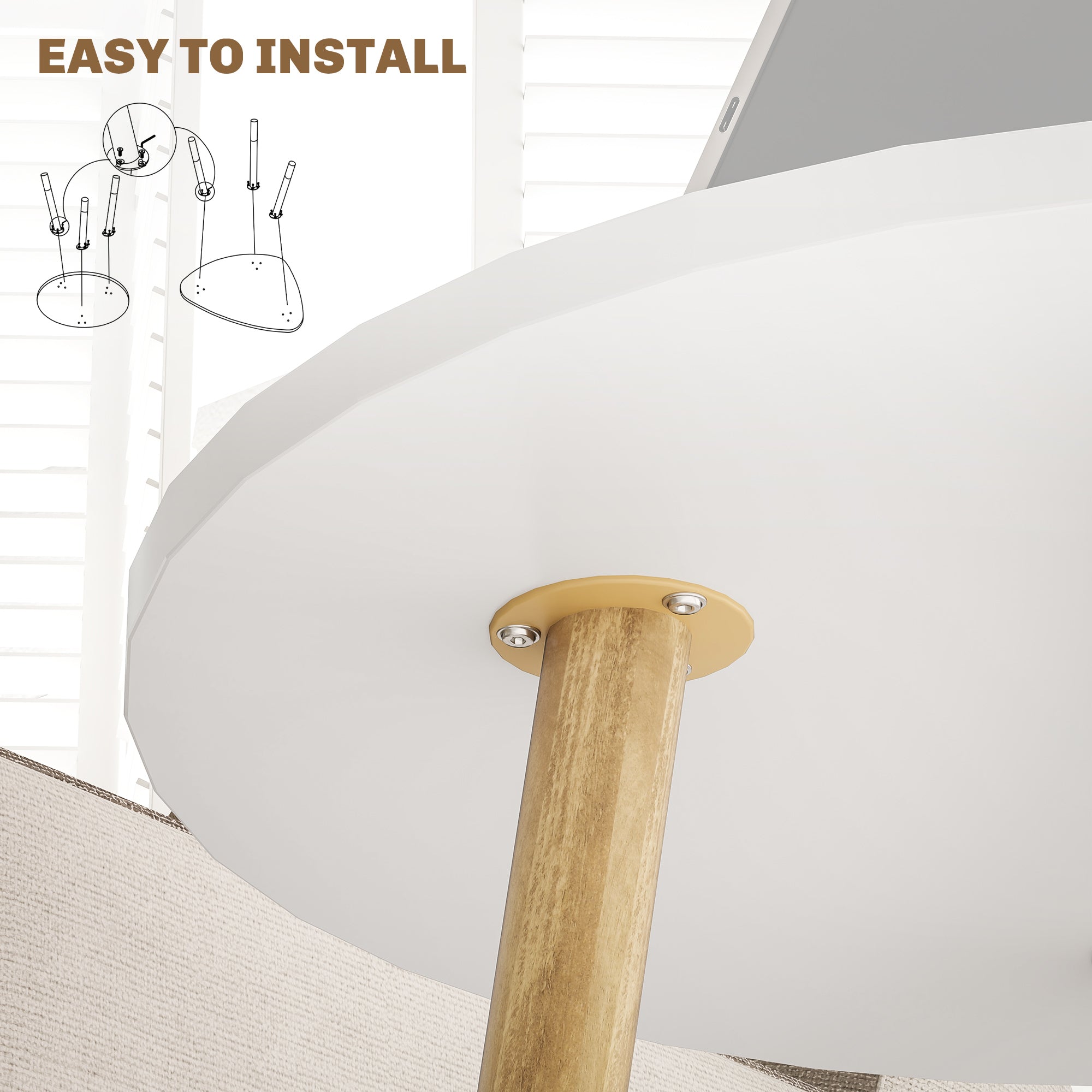 HOMCOM Coffee Table Set of 2, Nesting Coffee End Tables with Modern Decor, Side Table Triangle Occasional Stand Tea Table for Living Room Home and Office, White