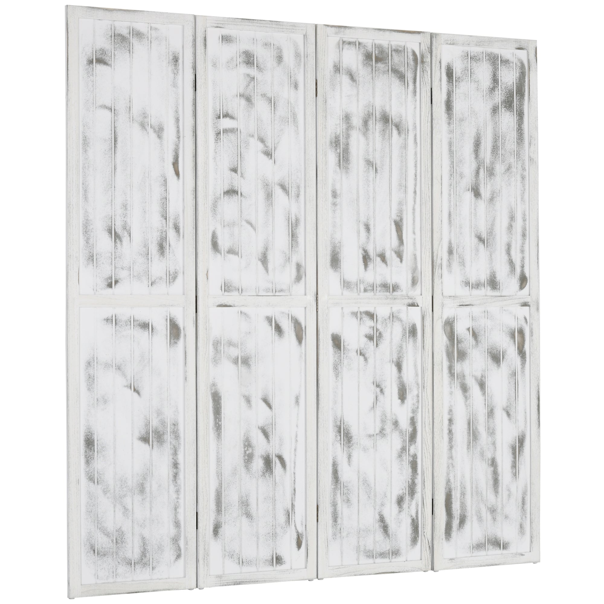 5.5' Foldable Room Divider Screen for Indoor Bedroom Office Rustic White